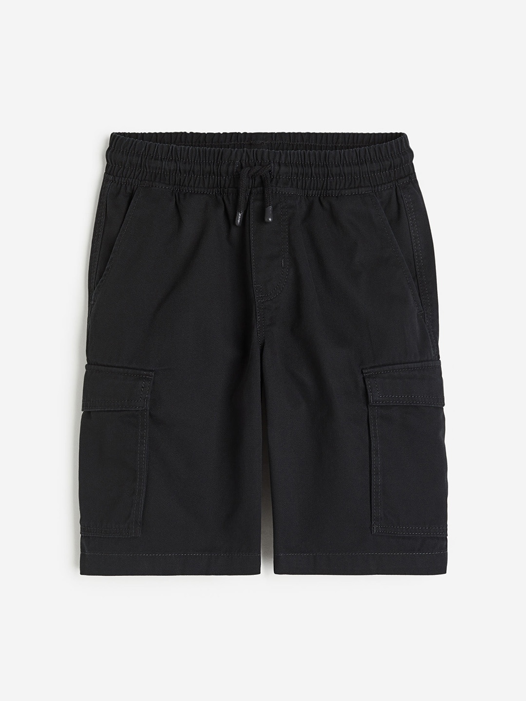 

H&M Boys Pure Cotton Cargo Shorts, Black