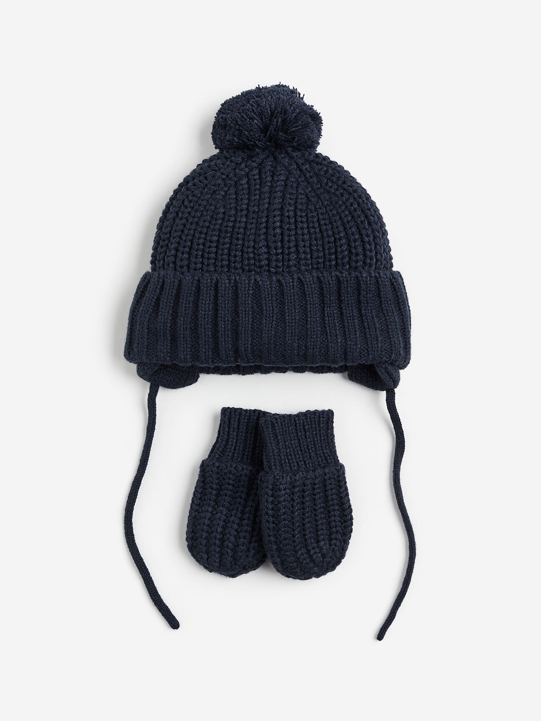 

H&M Boys 2-Piece Beanie And Mittens Set, Blue