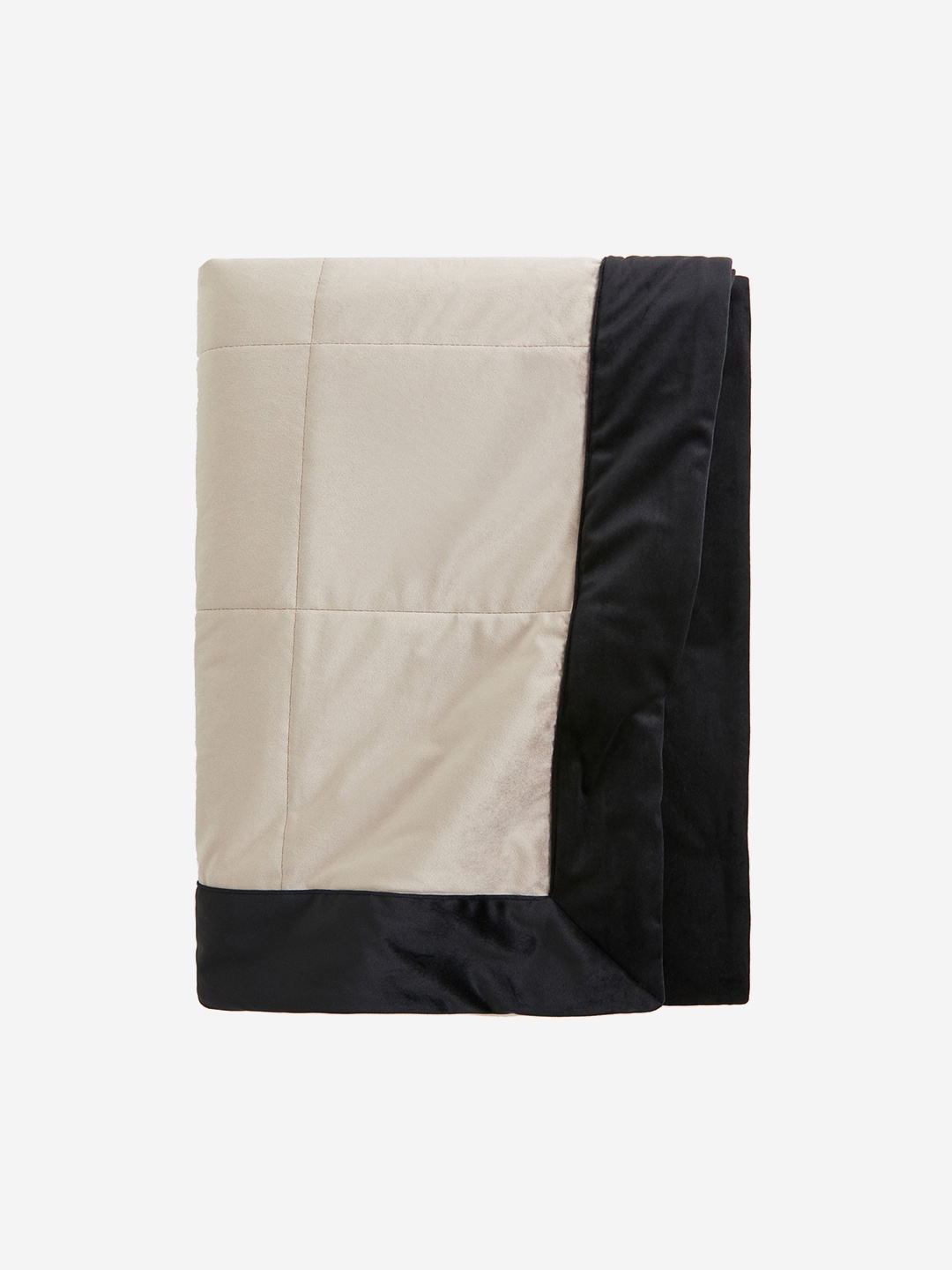 

H&M Beige & Grey Velvet Bedspread