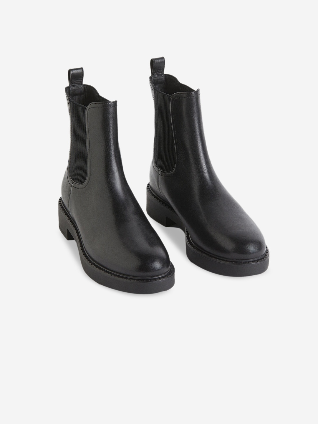 

H&M Women Leather Chelsea boots, Black