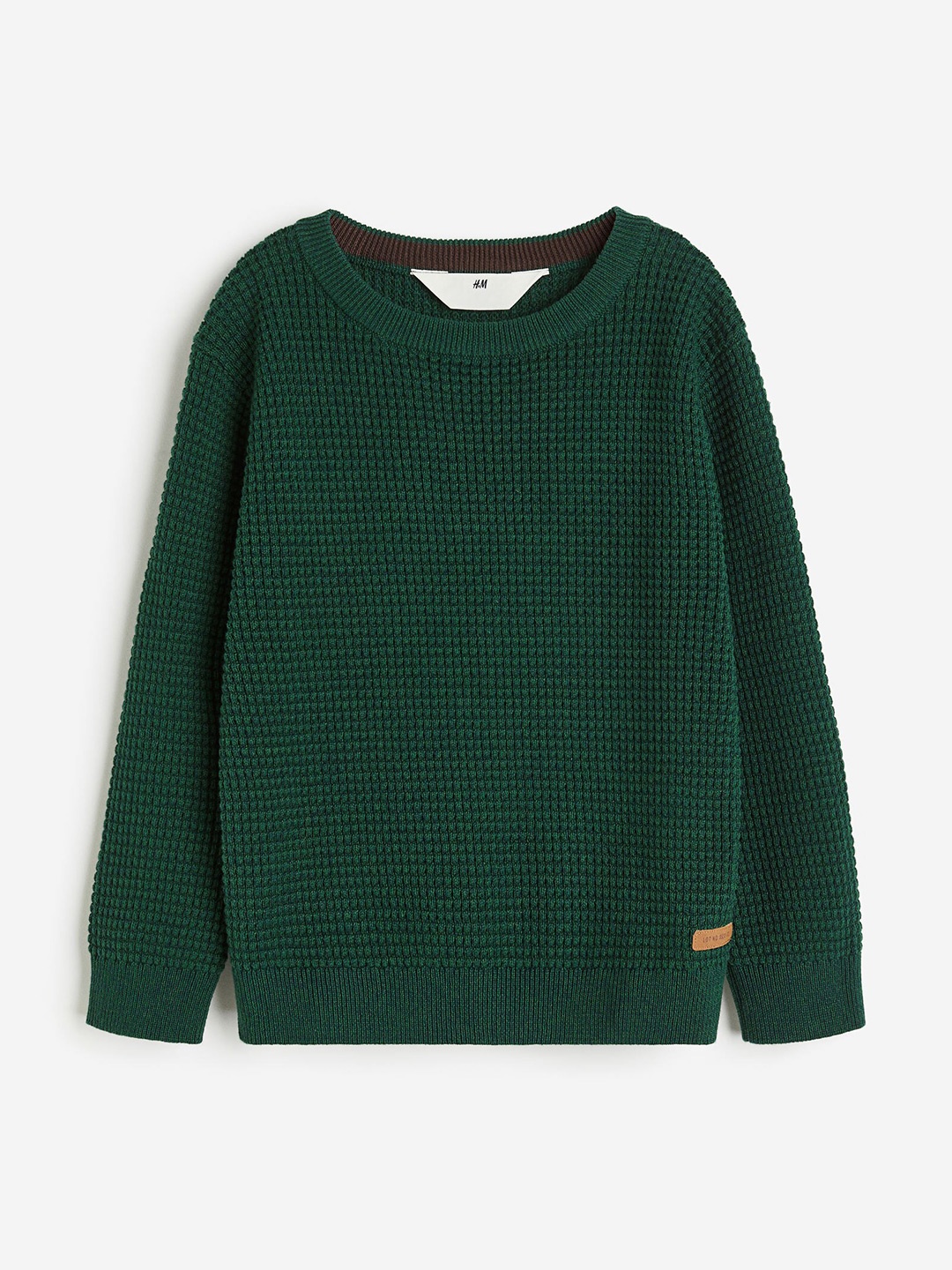 

H&M Boys Waffle-Knit Jumper, Green