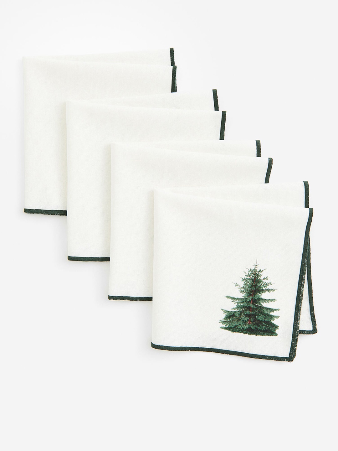 

H&M White 4-Pack Print-Motif Napkins