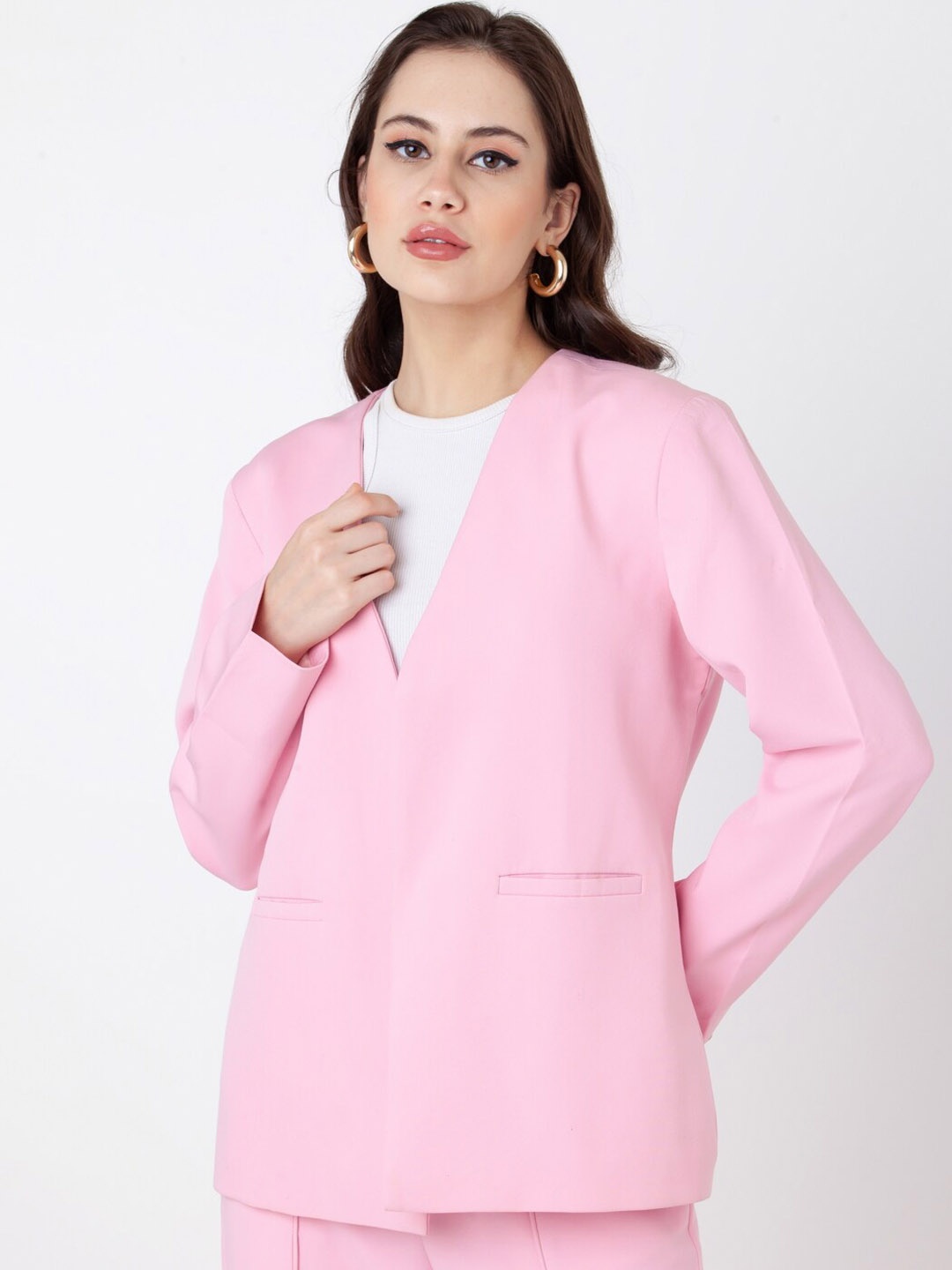 

Zink Studio Single-Breasted Blazer, Pink