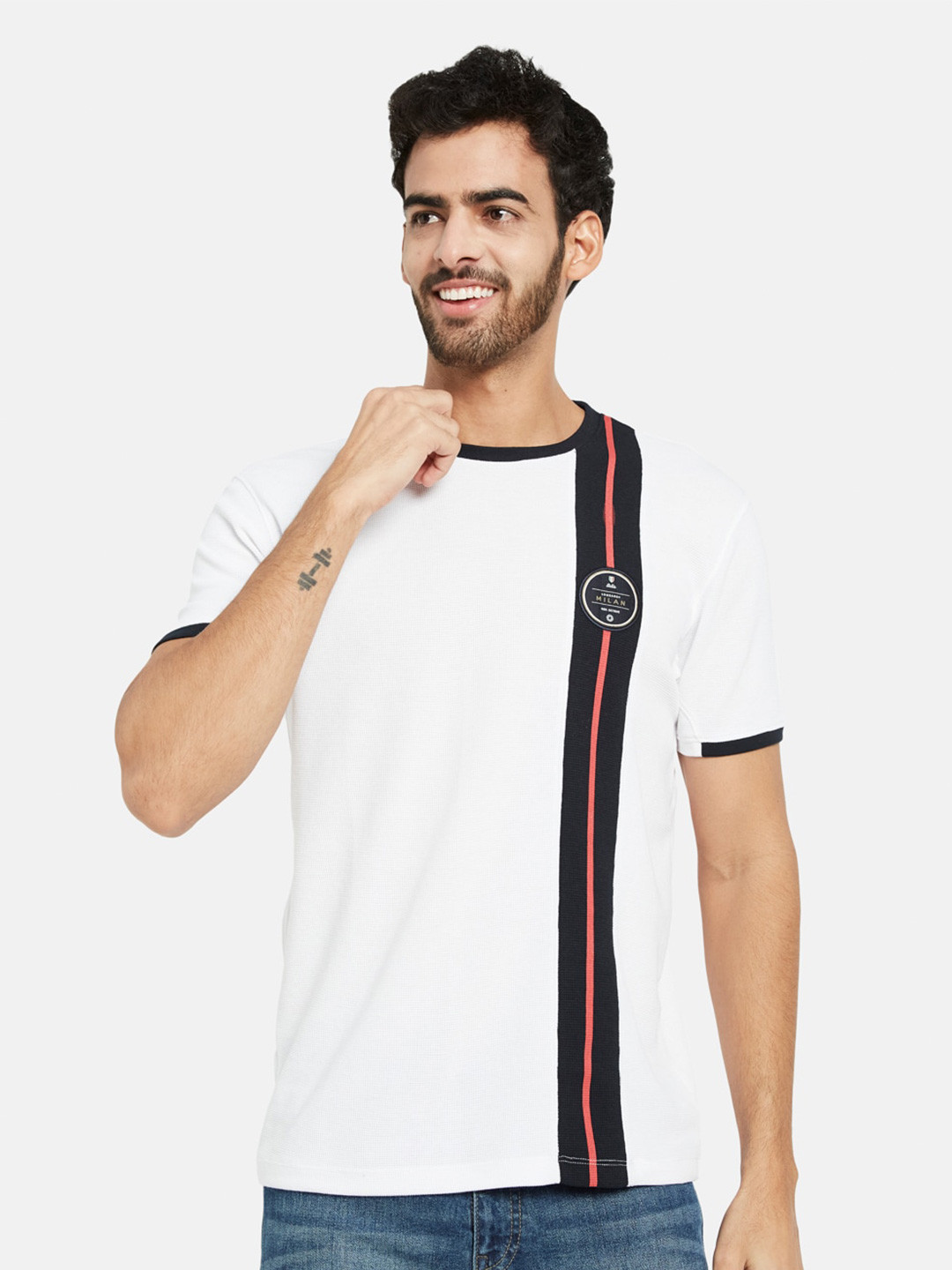 

Octave Round Neck Cotton T-shirt, White