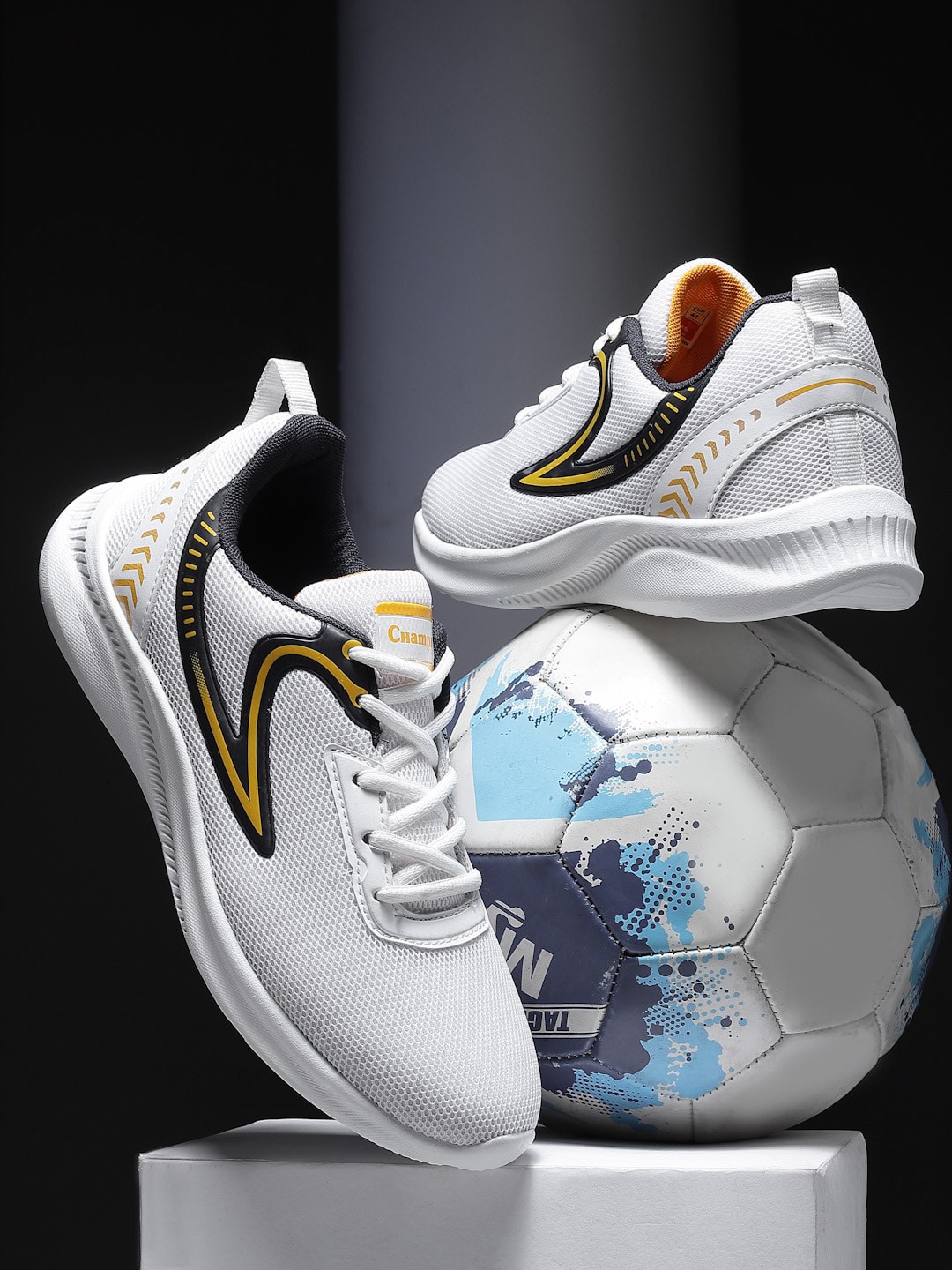 

Champs Men Mesh Running Sports Shoes, White