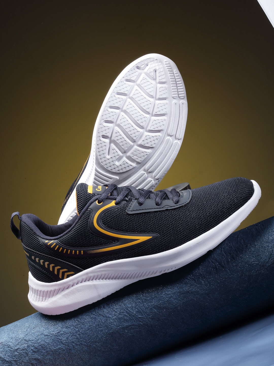 

Champs Men Mesh Running Sports Shoes, Navy blue