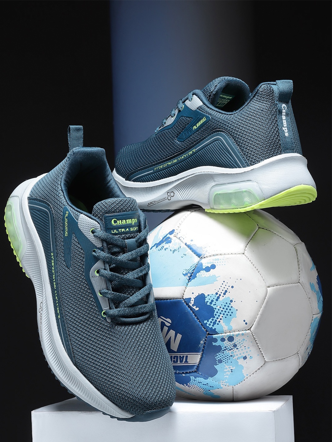 

Champs Men Mesh Running Sports Shoes, Blue