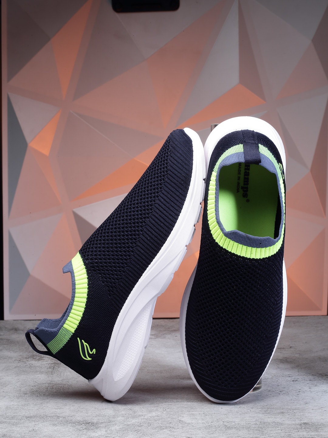 

Champs Men Textured Mesh Lightweight Slip-On Sneakers, Navy blue