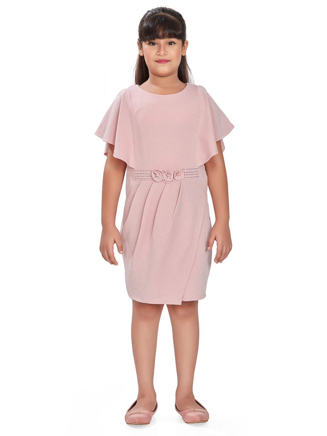 

Peppermint Girls Flutter Sleeve Fit & Flare Dress, Pink