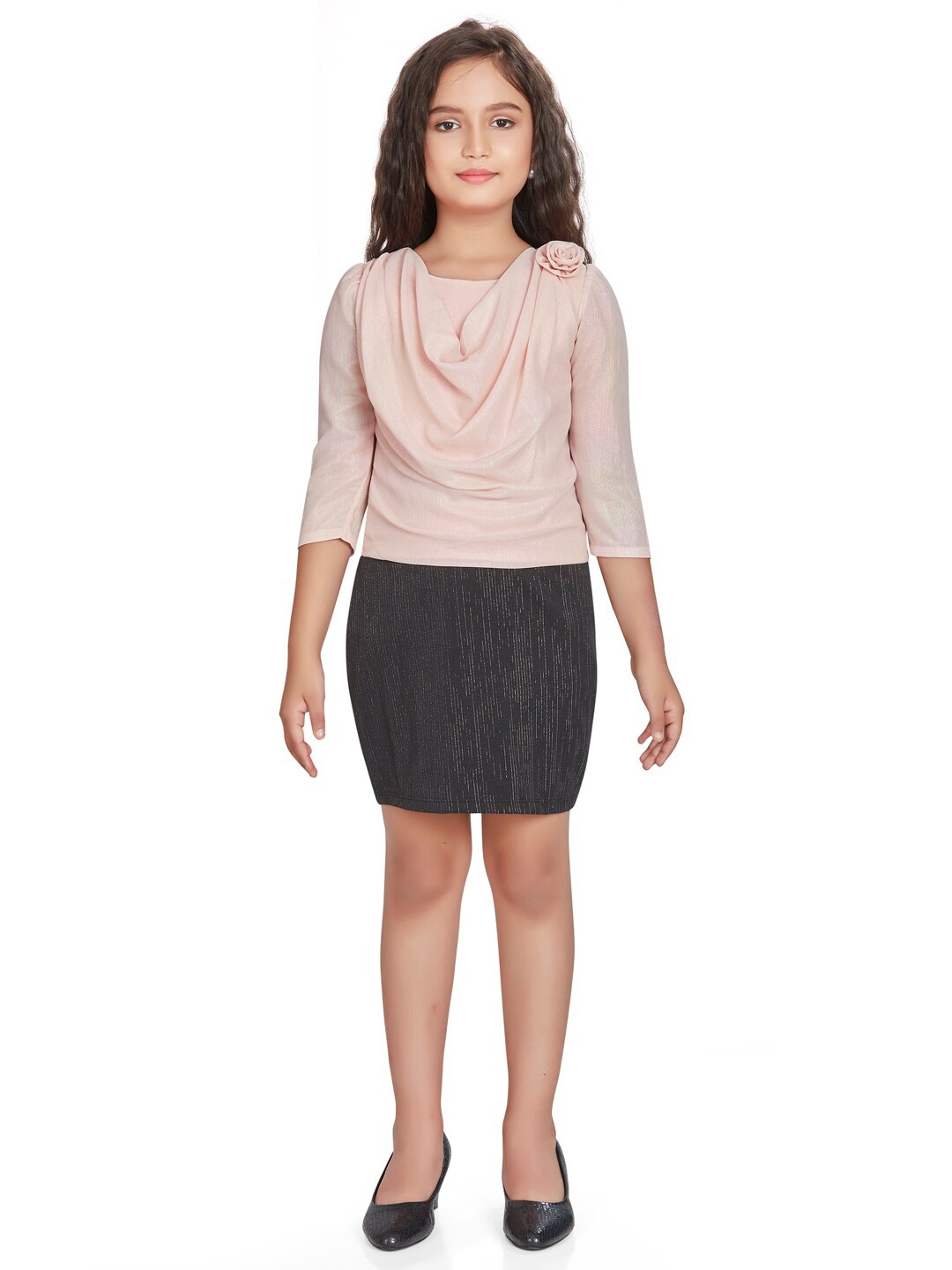 

Peppermint Girls Colourblocked Sheath Dress, Black