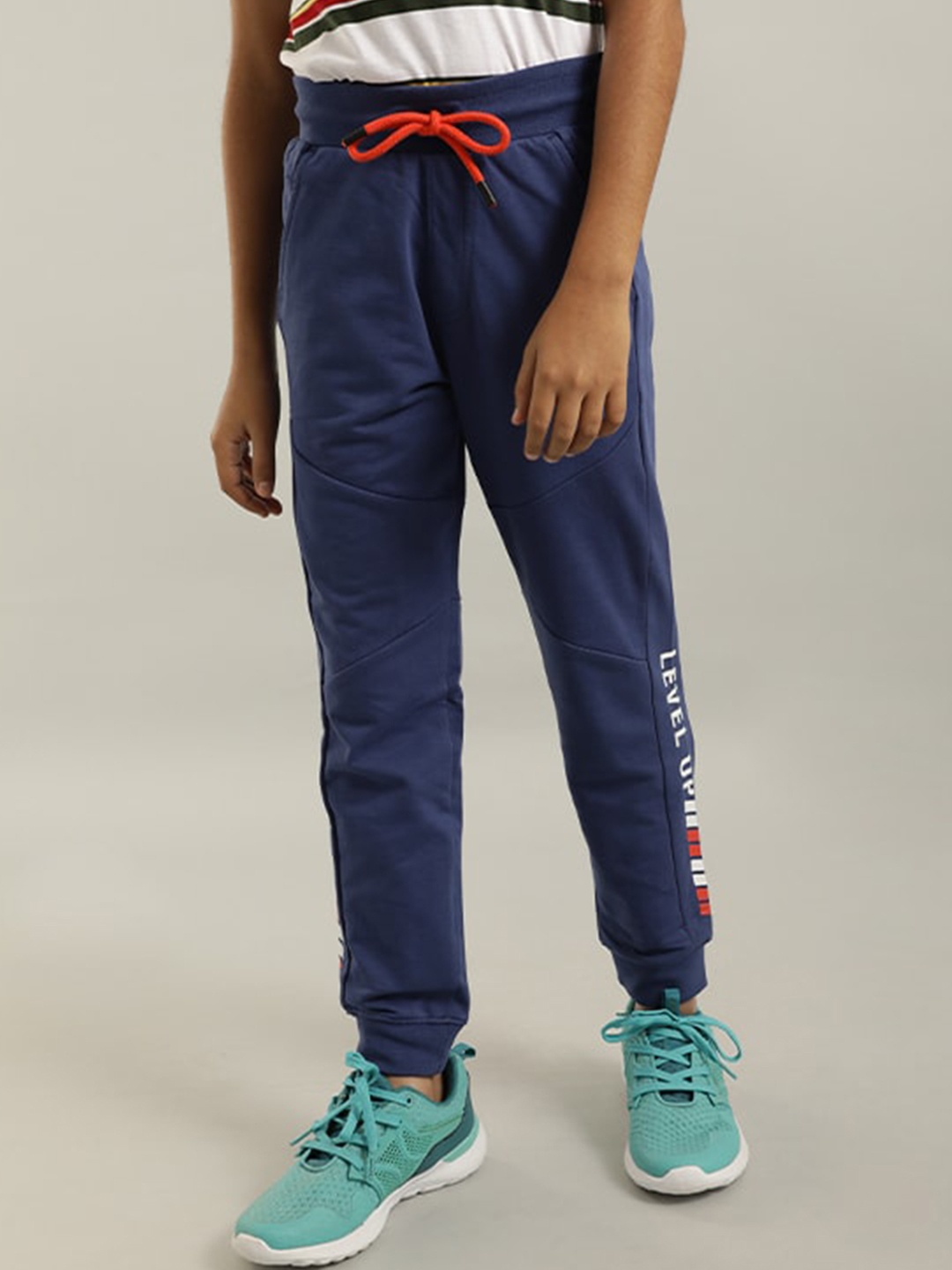 

Indian Terrain Boys Cotton Joggers, Navy blue