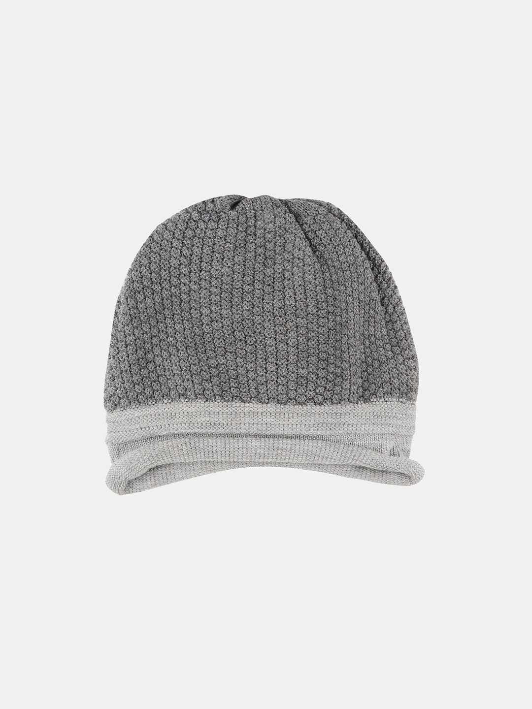 

Bharatasya Men Slouchy Acrylic Wool Beanie, Grey