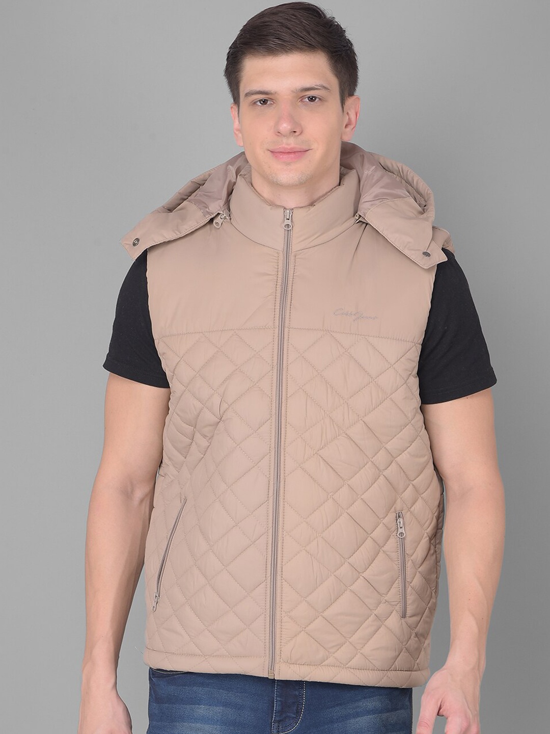 

COBB Hooded Lightweight Quilted Jacket, Beige