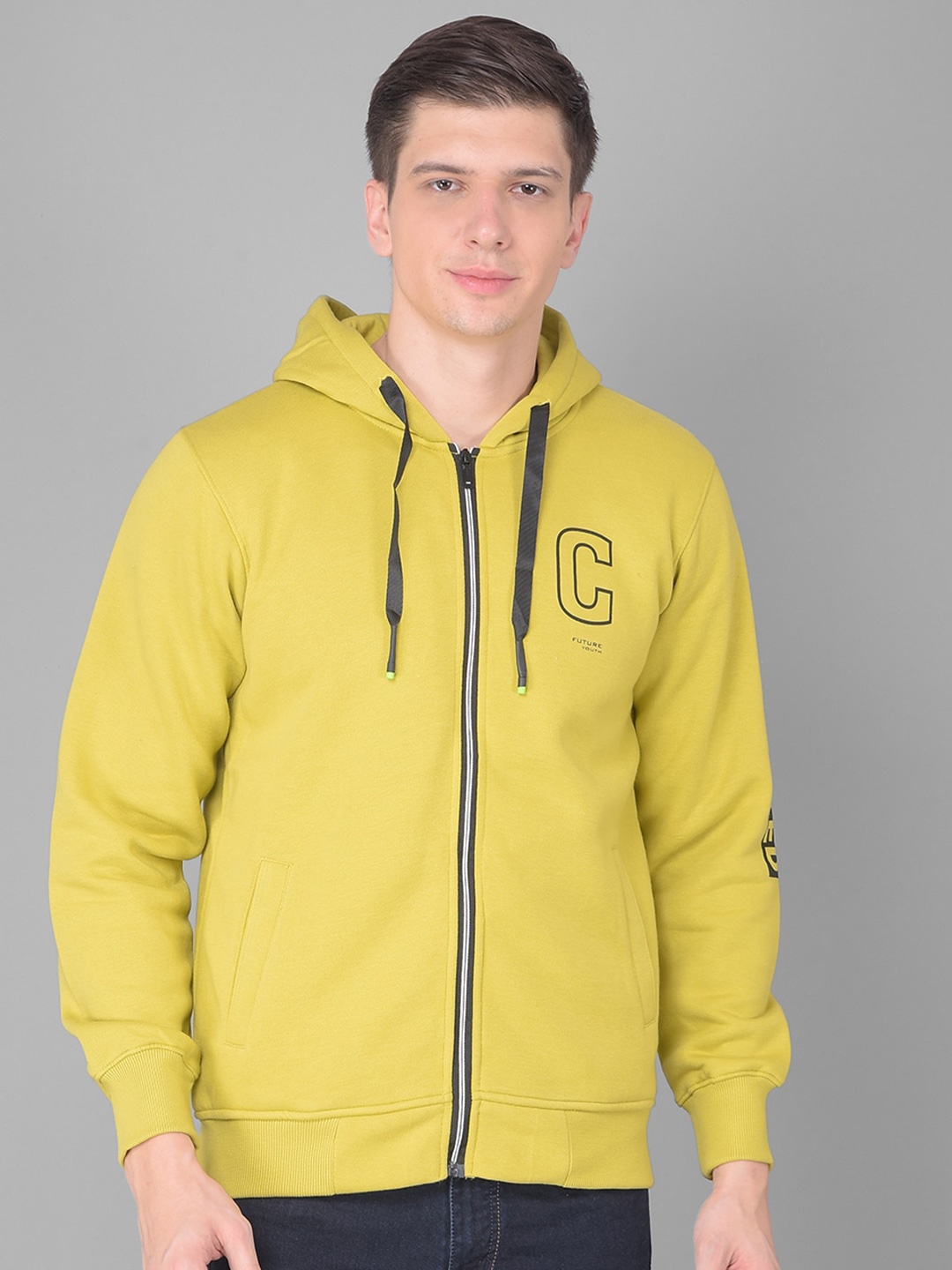 

COBB Hooded Cotton Sweatshirt, Lime green