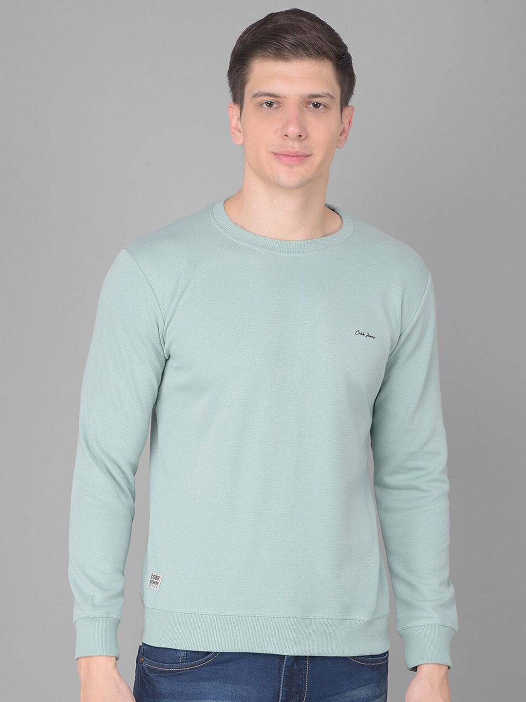 

COBB Round Neck Cotton Sweatshirt, Sea green