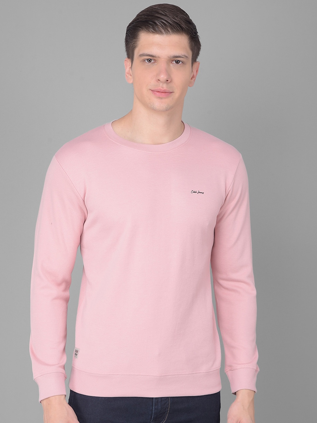 

COBB Round Neck Cotton Sweatshirt, Peach