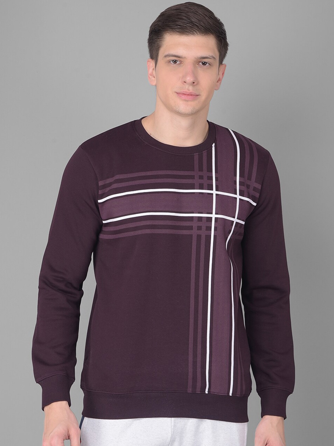 

COBB Geometric Printed Cotton Pullover, Burgundy