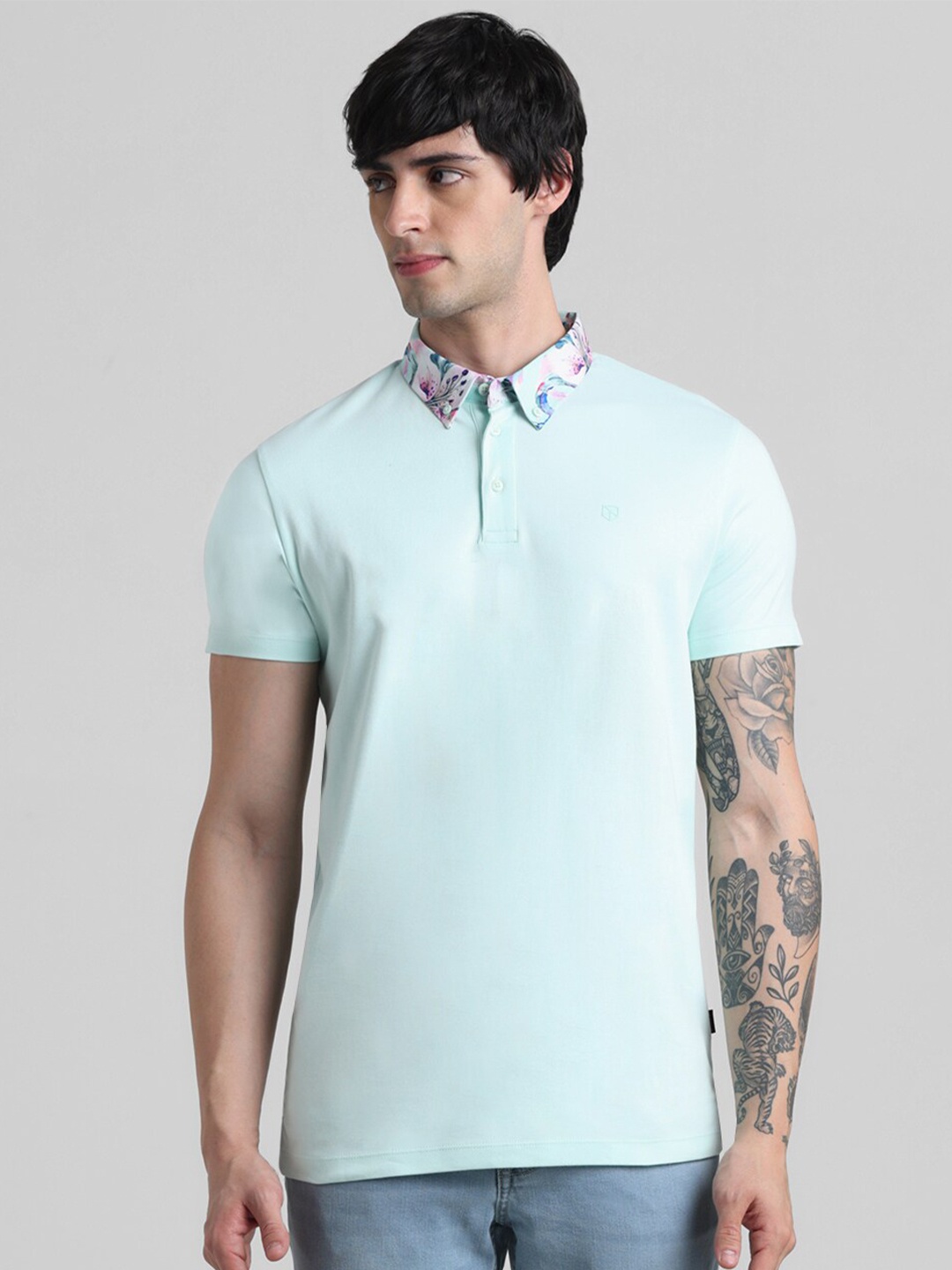 

Jack & Jones Polo Collar Cotton T-shirt, Green