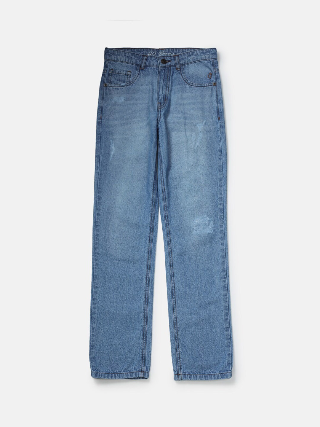 

Gini and Jony Boys Low Distress Light Fade Cotton Jeans, Blue