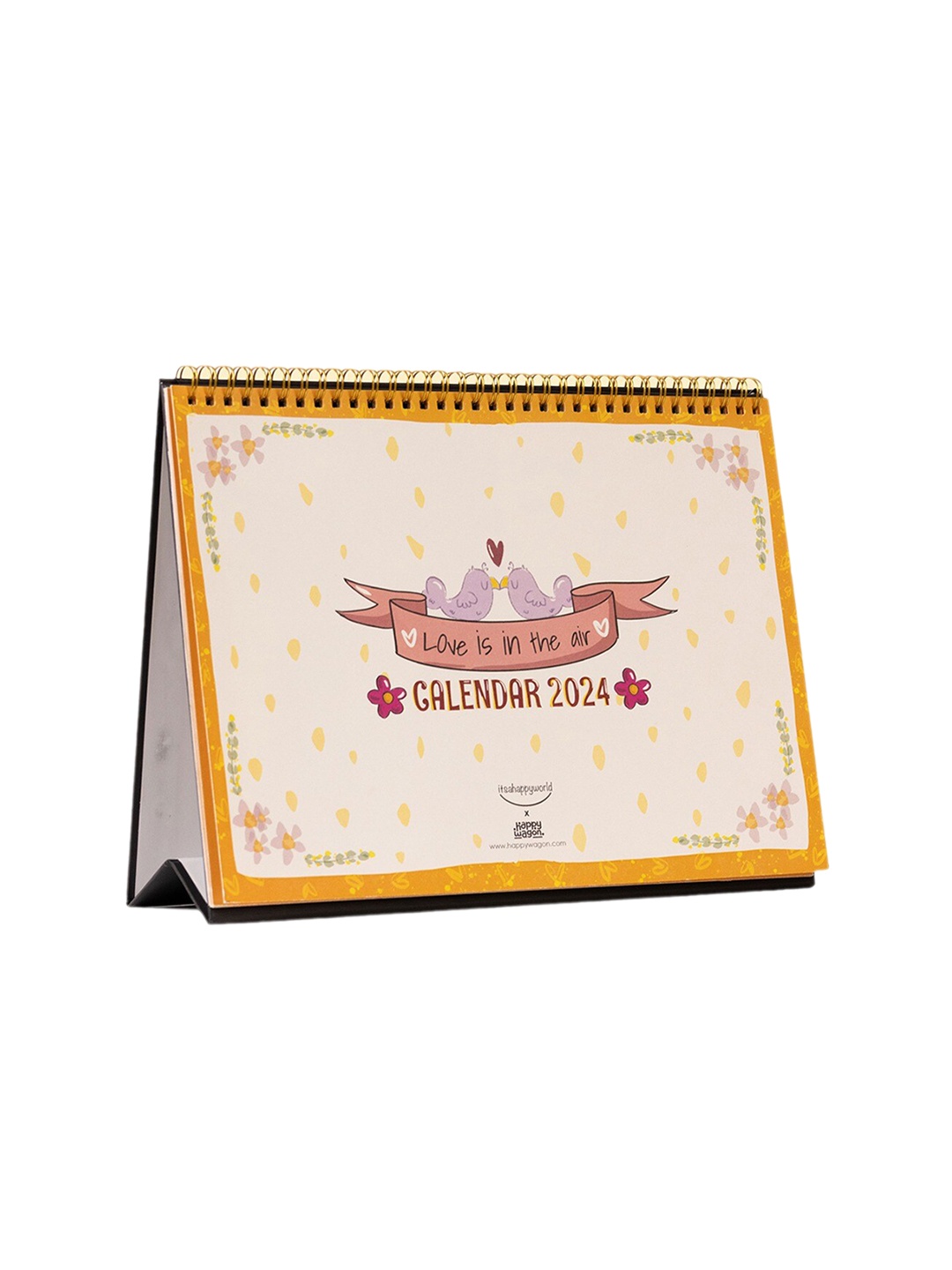 

happywagon Printed 2024 Desk Calendar, Yellow