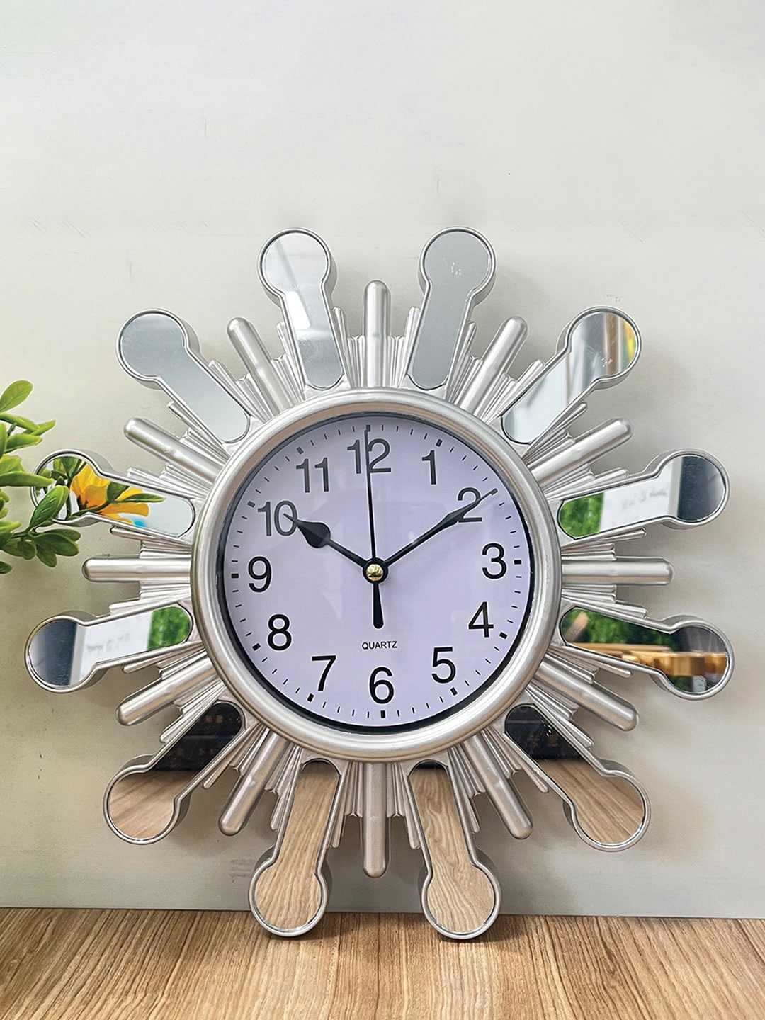

Art Street Silver-Toned Floral Contemporary Wall Clock