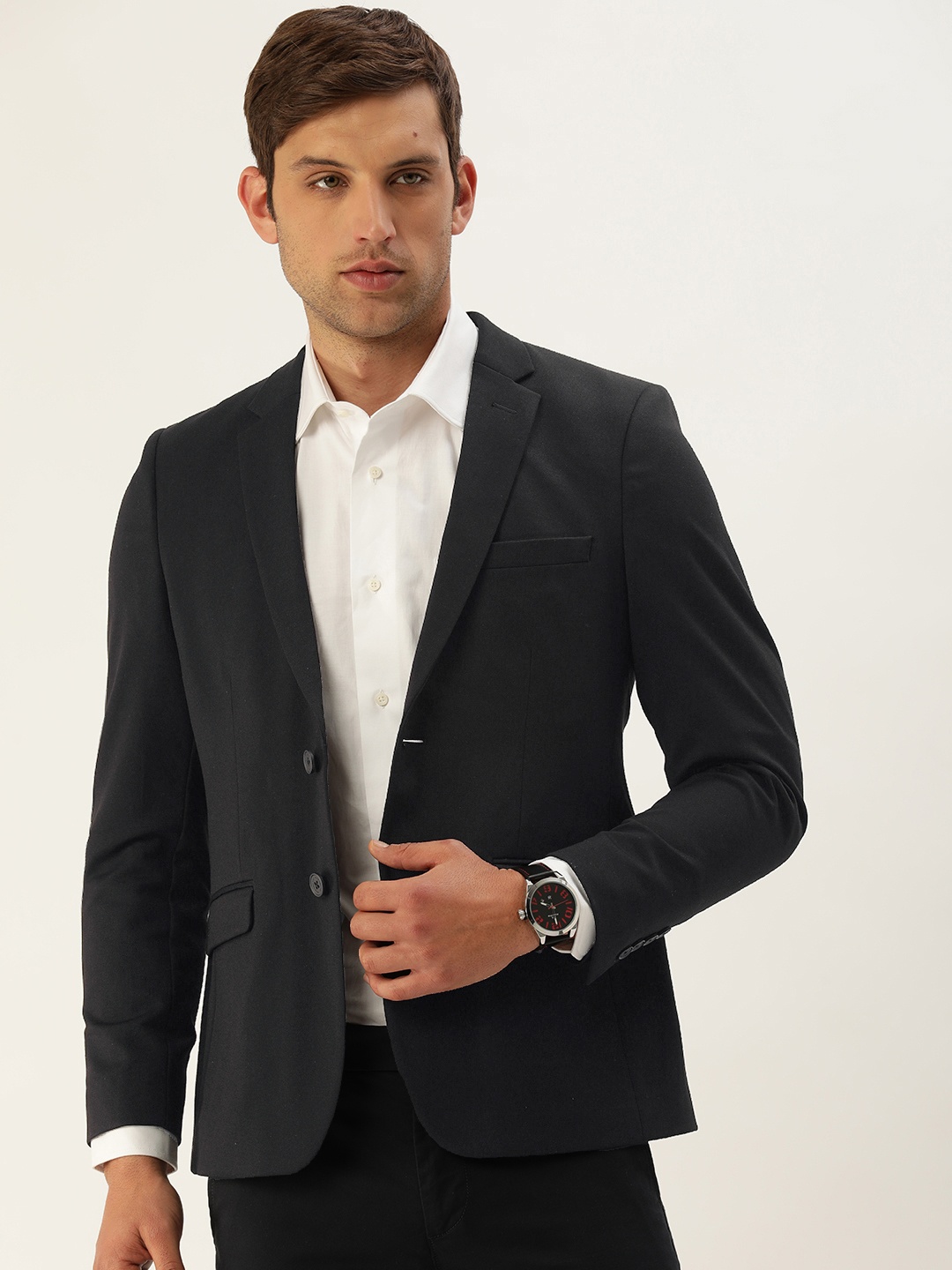 

Peter England Men Slim Fit Formal Blazer, Black