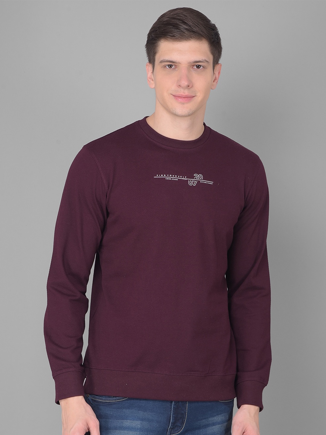 

COBB Long Sleeves Cotton T-shirt, Burgundy