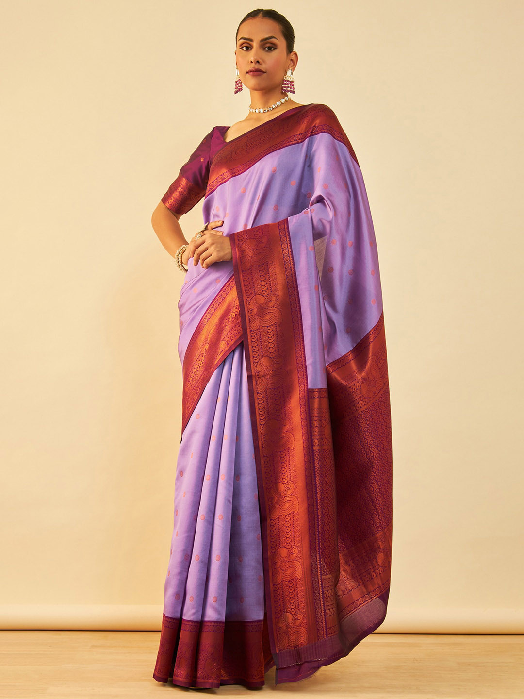 

Soch Woven Design Zari Saree, Purple
