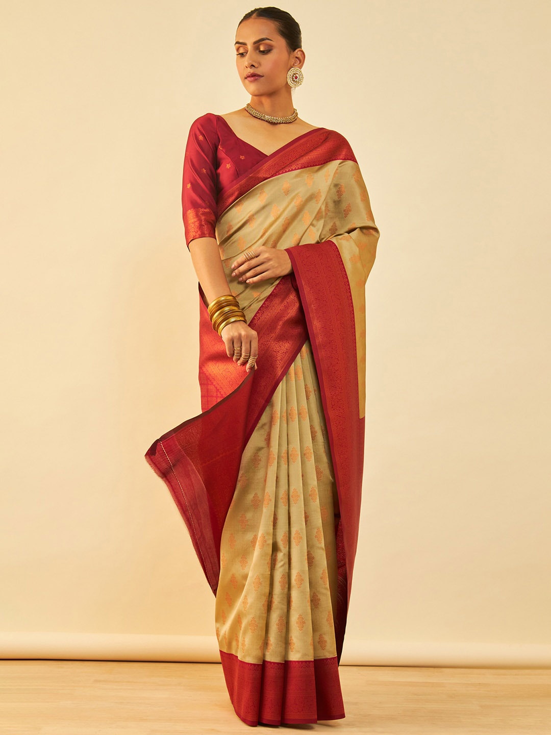 

Soch Woven Design Zari Saree, Beige