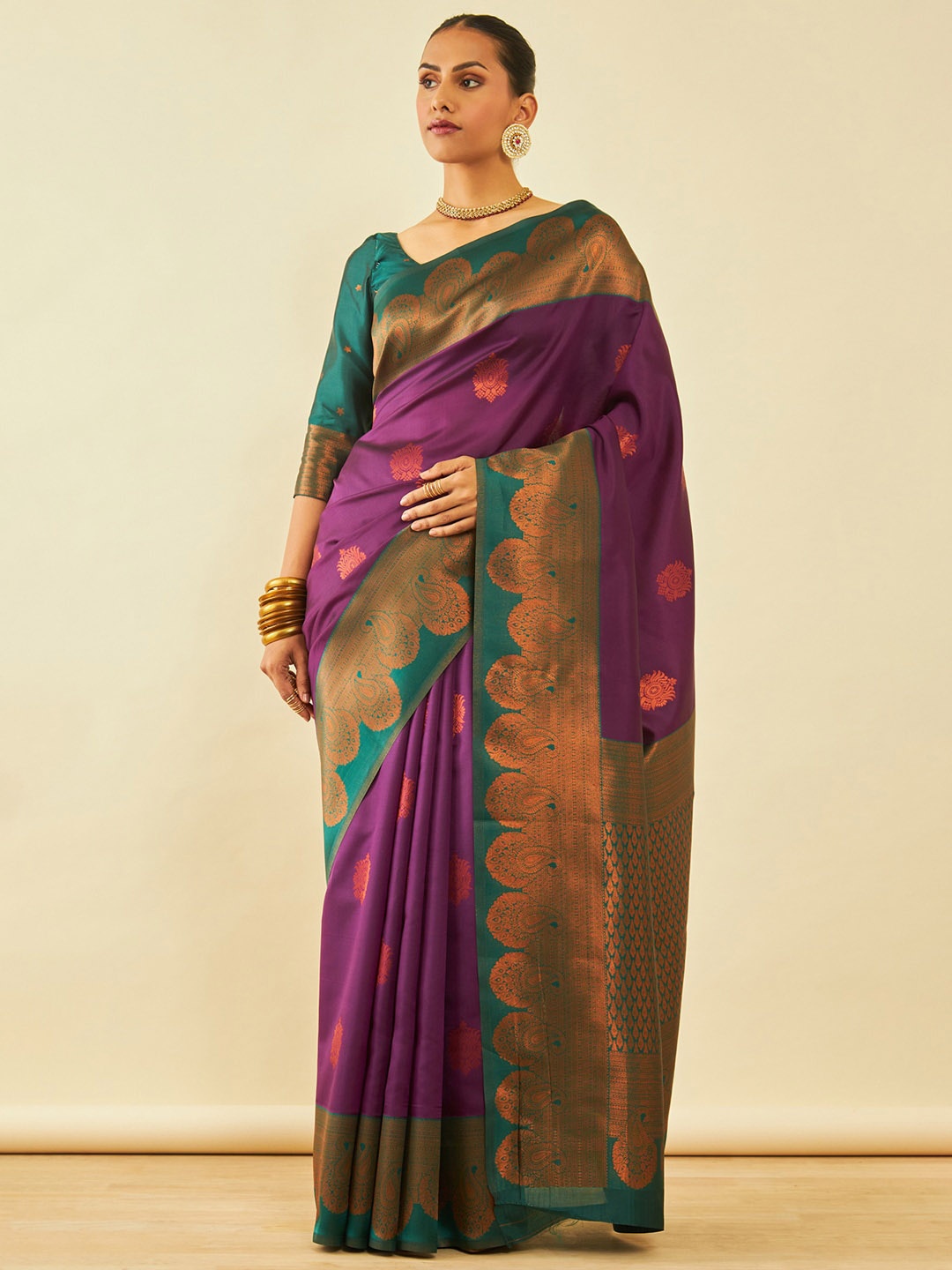 

Soch Woven Design Zari Saree, Maroon