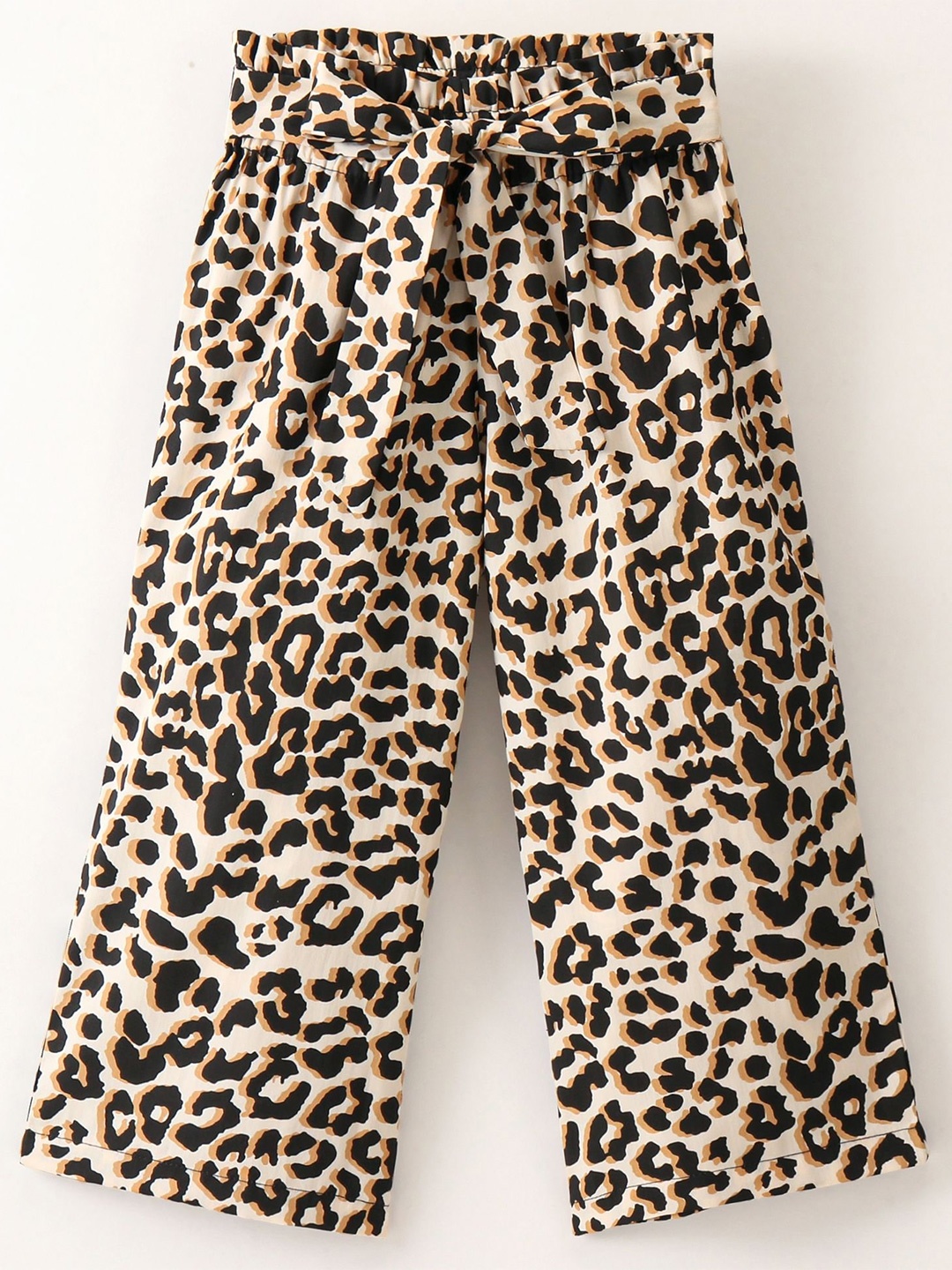 

CrayonFlakes Girls Animal Printed Cotton Palazzos, Brown