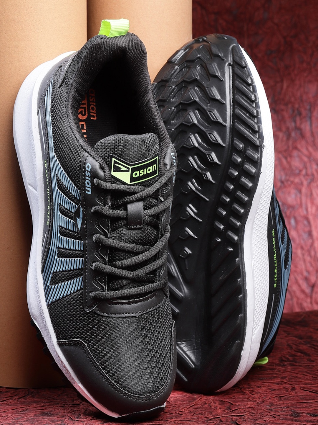 

ASIAN Men Turbo Mesh Running Sports Shoes, Black