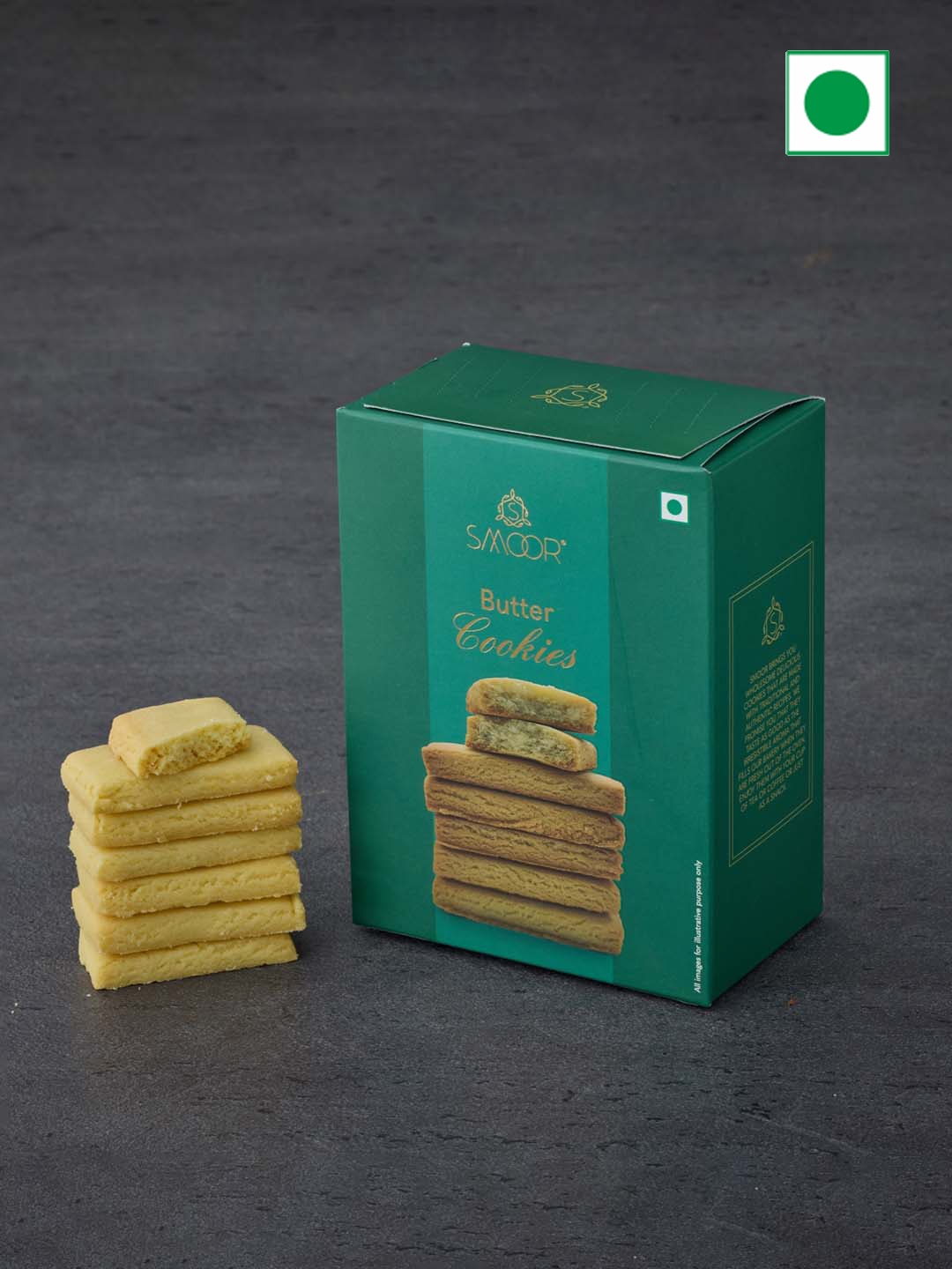 

SMOOR Pack Of 2 Butter Cookies - 200g Each, Green