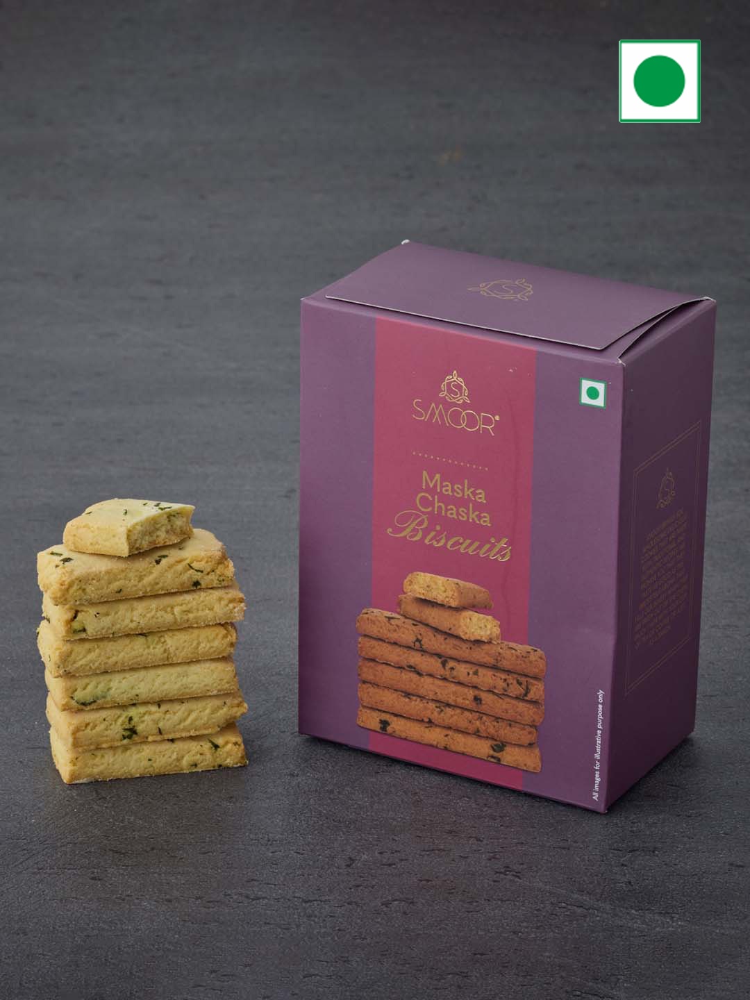 

SMOOR Set Of 2 Maska Chaska Biscuits-200g Each, Purple