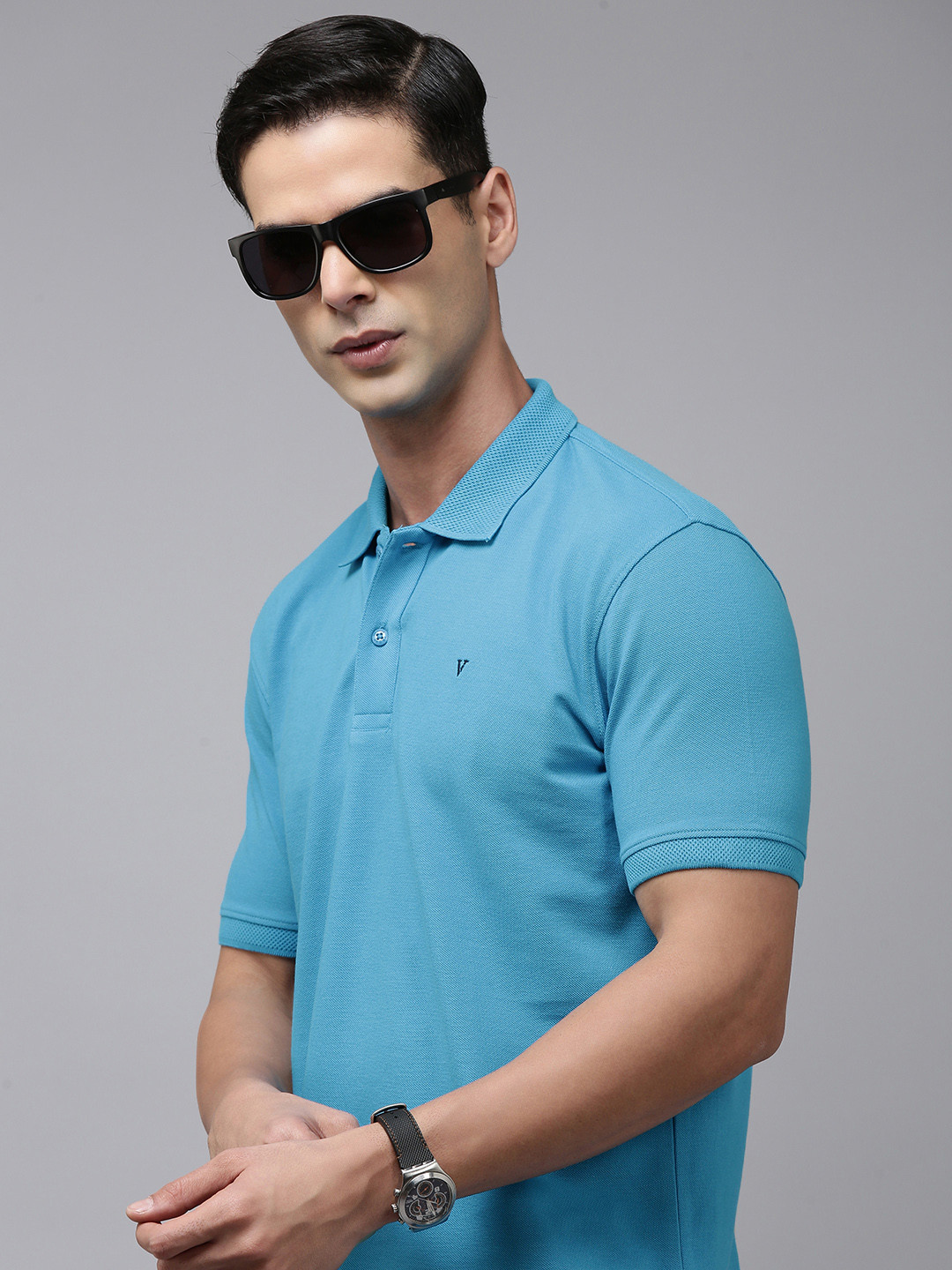 

Van Heusen Sport Solid Short Sleeves Polo Collar T-shirt, Blue