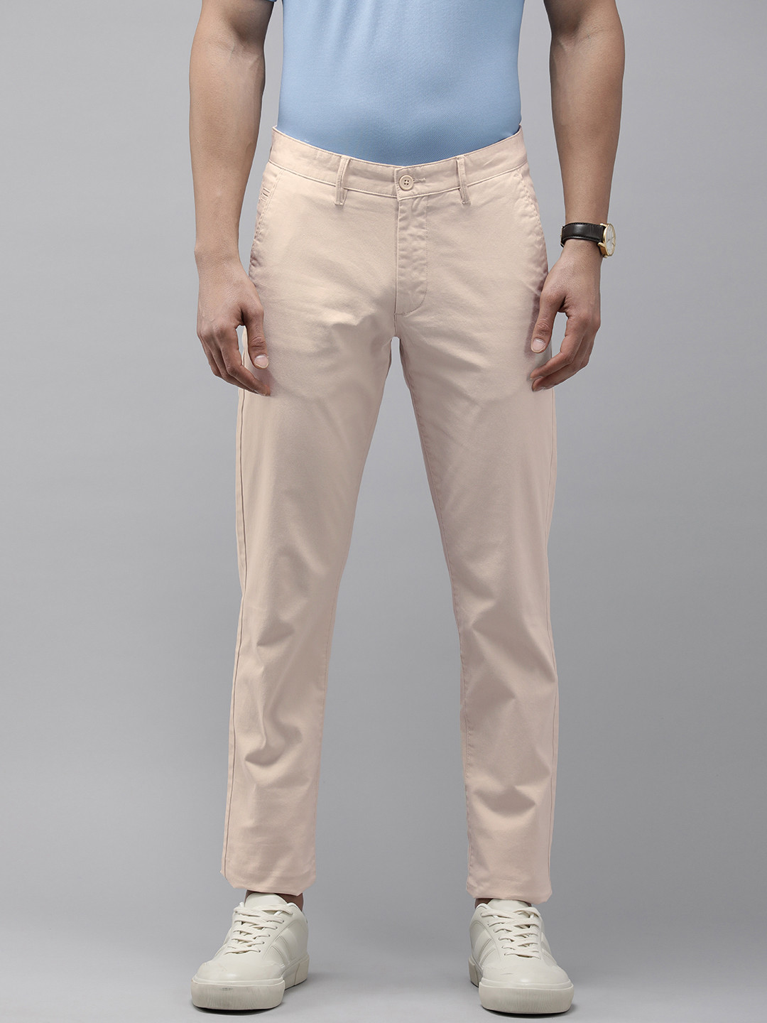 

Van Heusen Sport Men Slim Fit Chinos Trousers, Cream