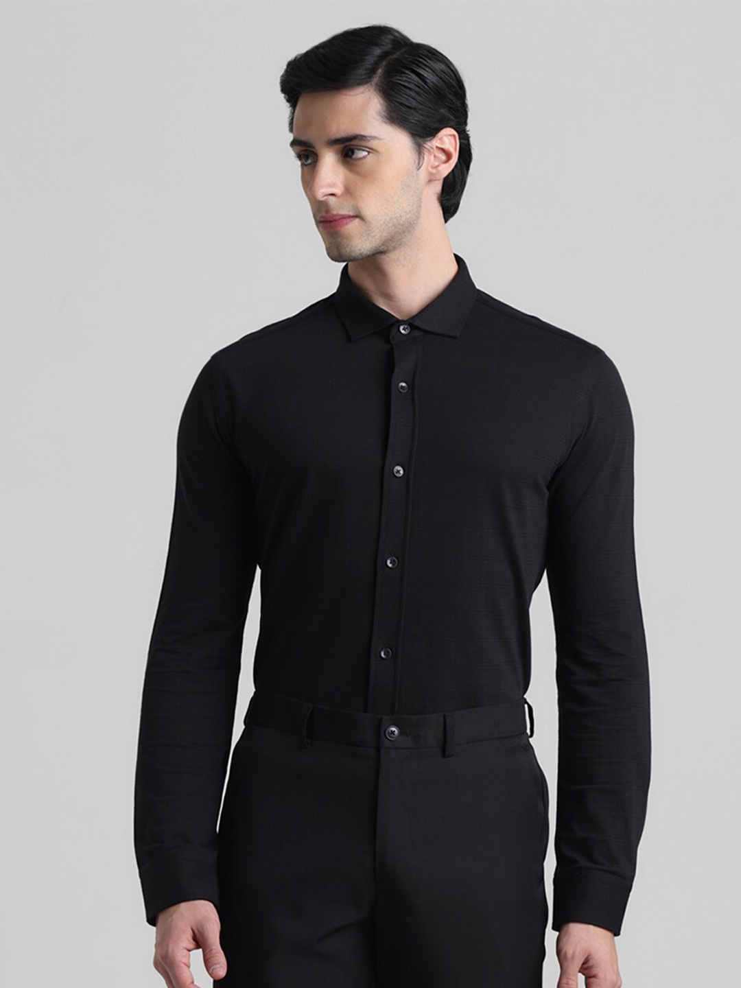 

Jack & Jones Slim Fit Pure Cotton Casual Shirt, Black