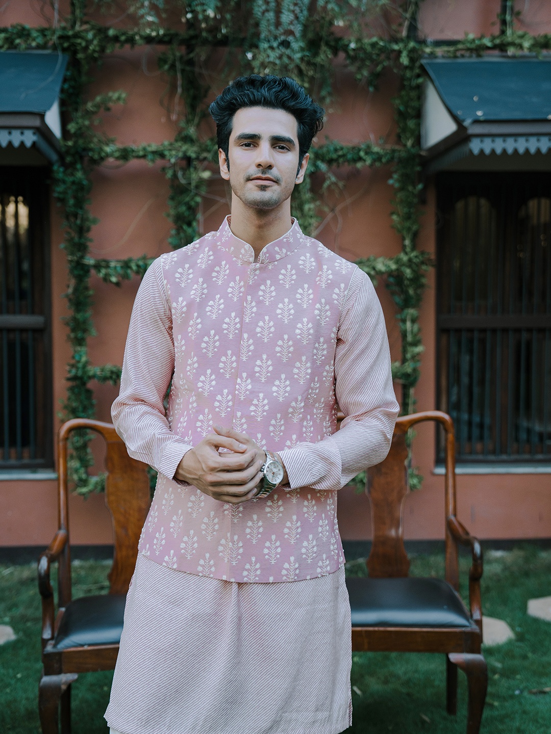 

KALKI Fashion Embroidered Regular Kurta with Churidar, Pink