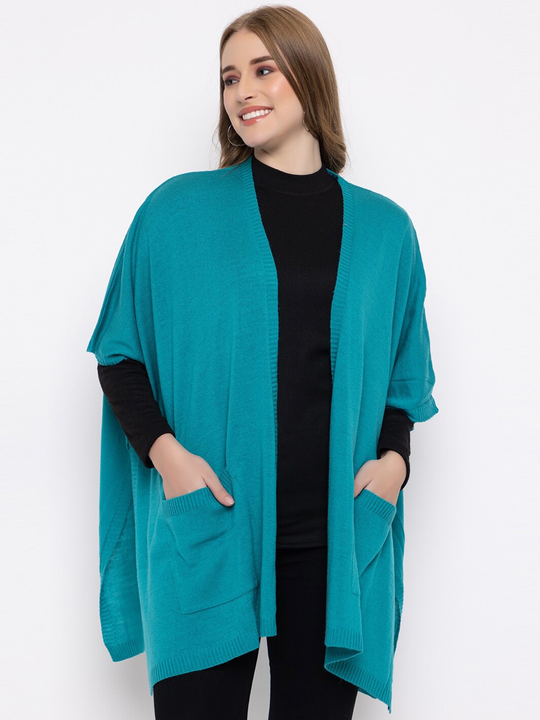 

513 Open Front Kimono Shrug, Teal