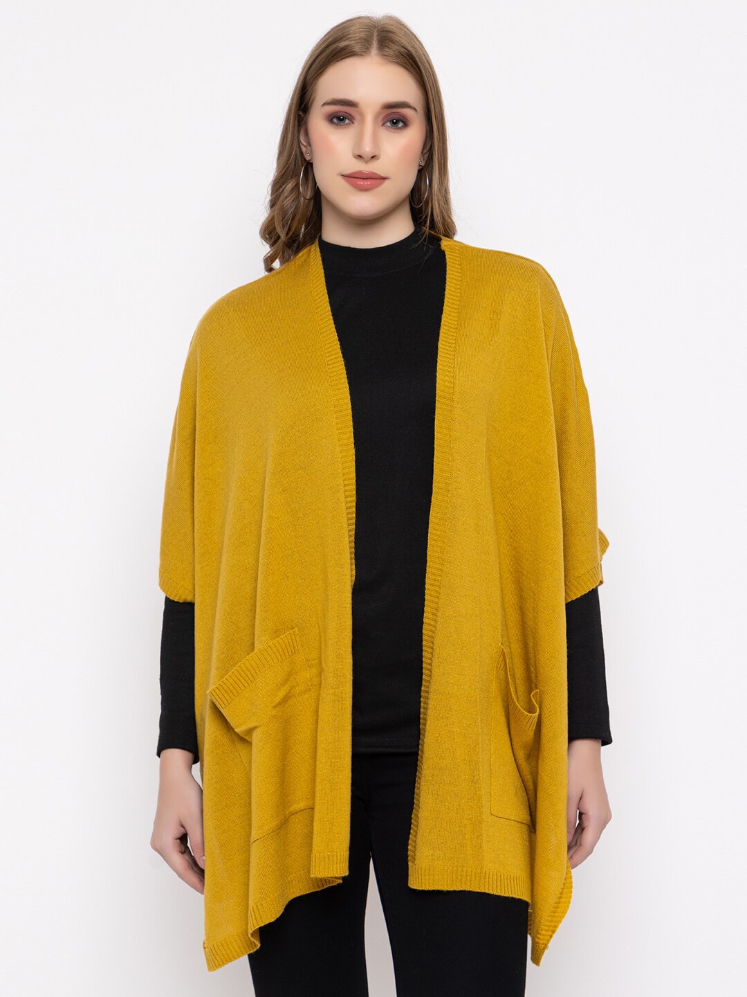 

513 Open Front Kimono Shrug, Mustard