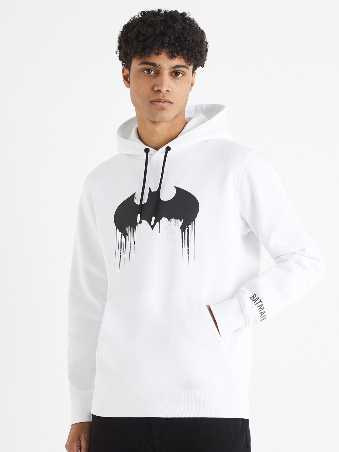 

Celio Batman Graphic Printed Hooded Sweatshirt, Off white