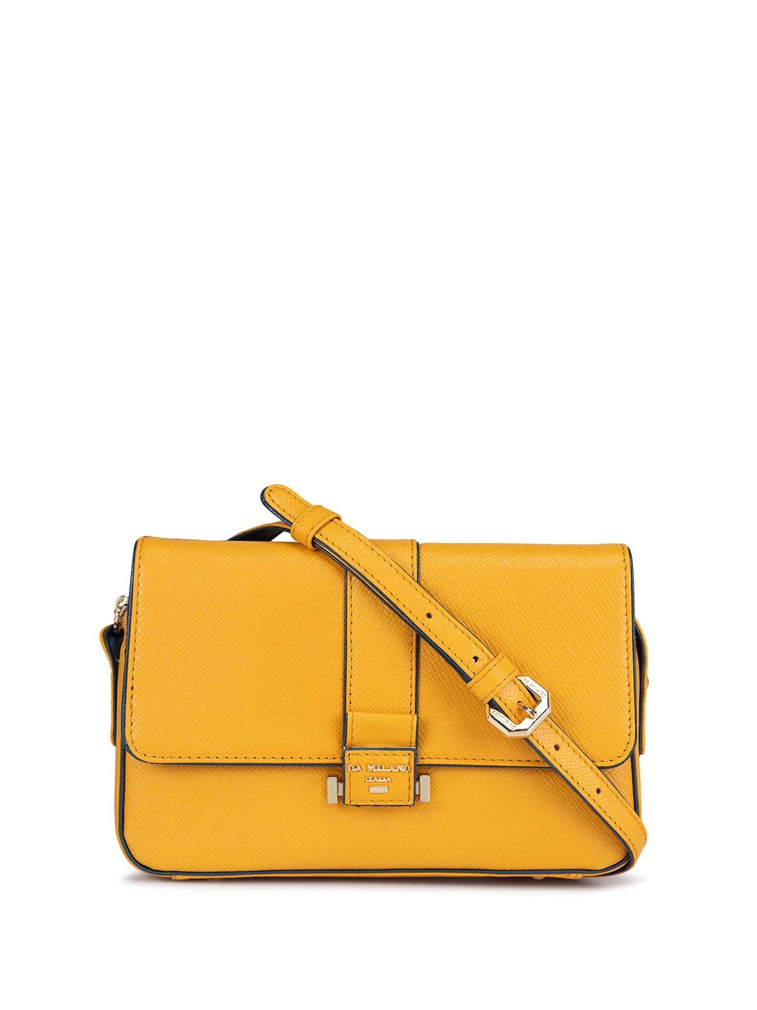 

Da Milano Leather Structured Sling Bag, Yellow