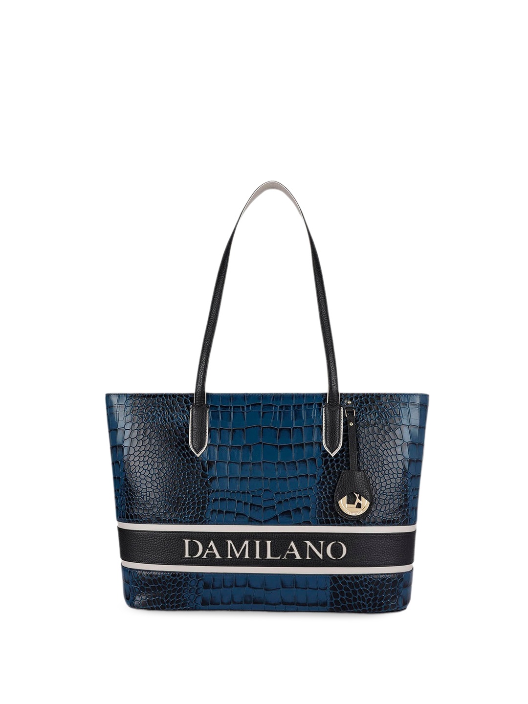 

Da Milano Textured Leather Structured Shoulder Bag, Blue