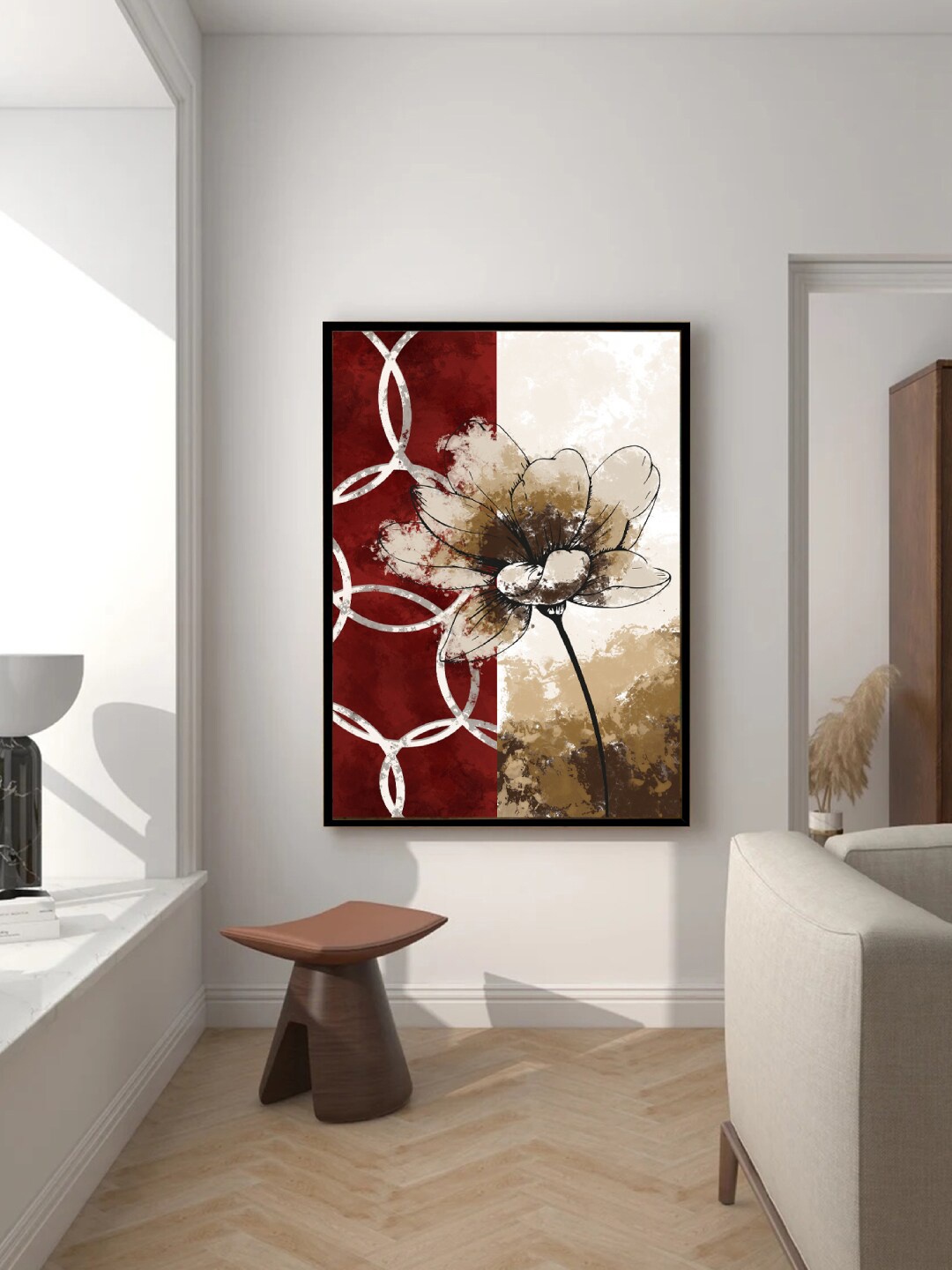 

Art Street Black & Maroon Sunflower Watercolored Framed Canvas Wall Art
