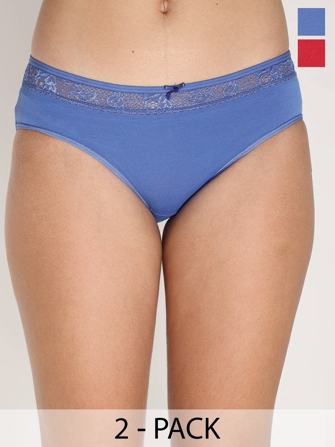 

Reveira Pack Of 2 Mid Rise Hipster Briefs, Blue