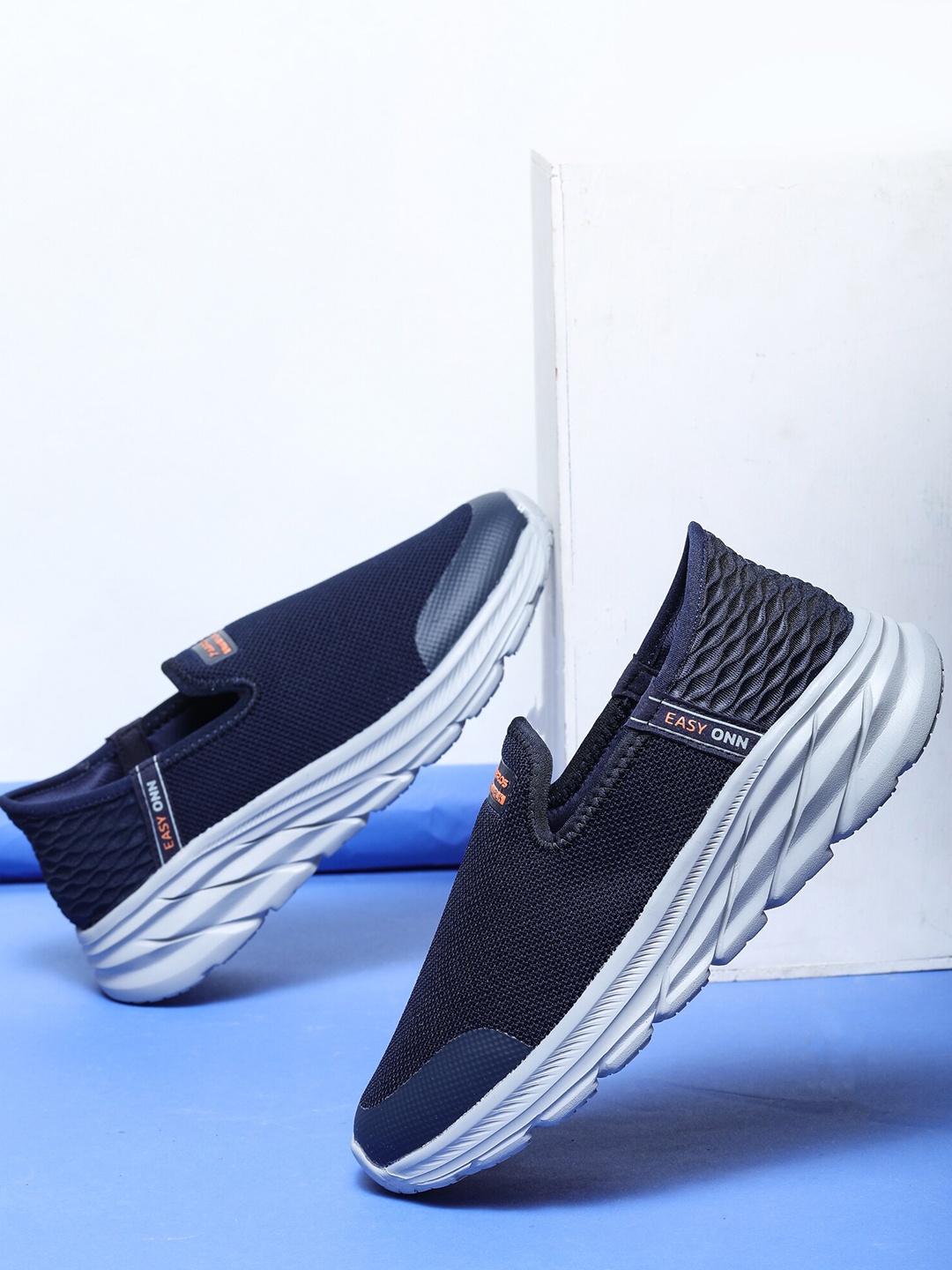 

ABROS Men Easy-On Running Sports Shoes, Navy blue