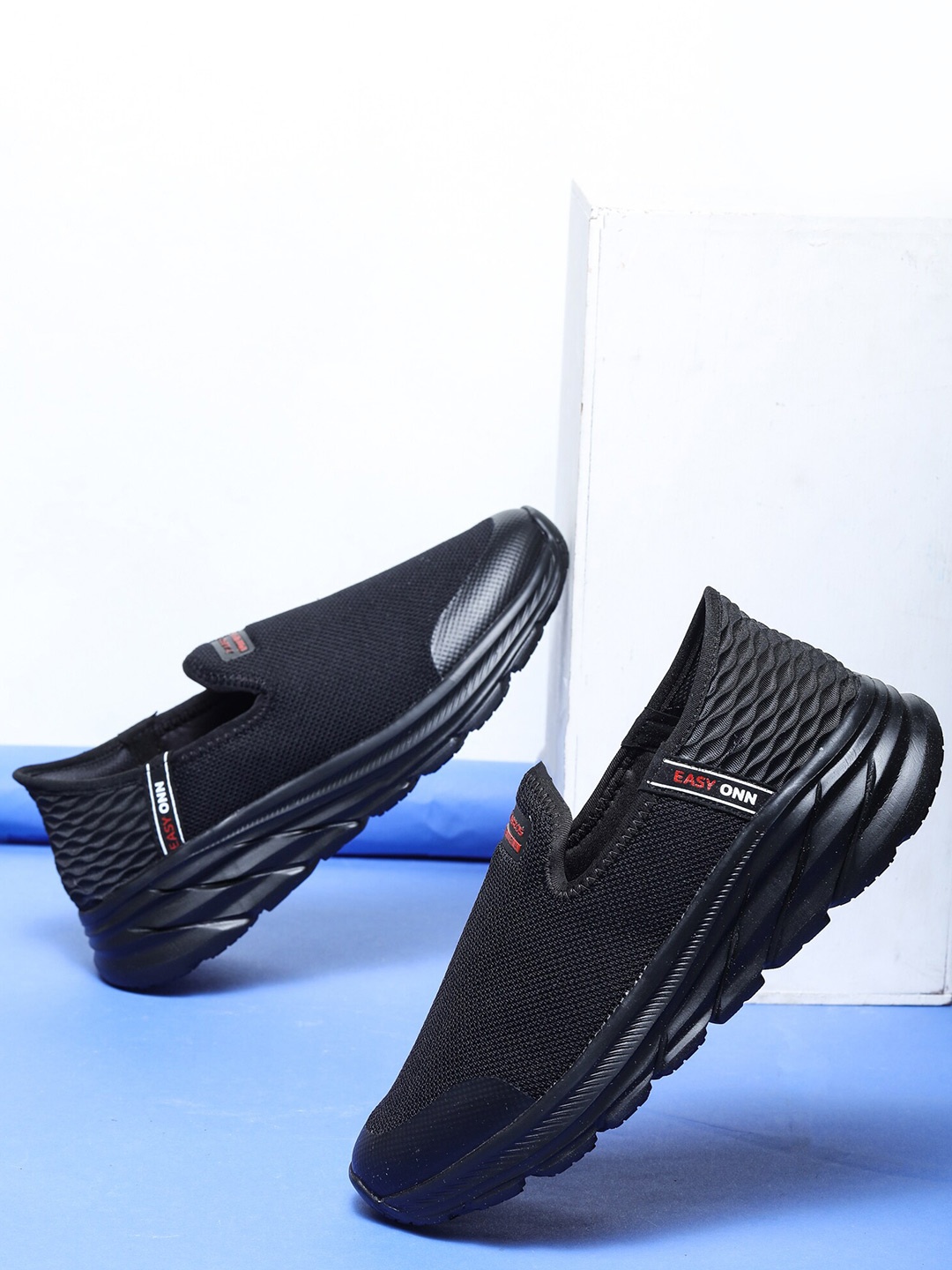 

ABROS Men Easy-On Running Sports Shoes, Black