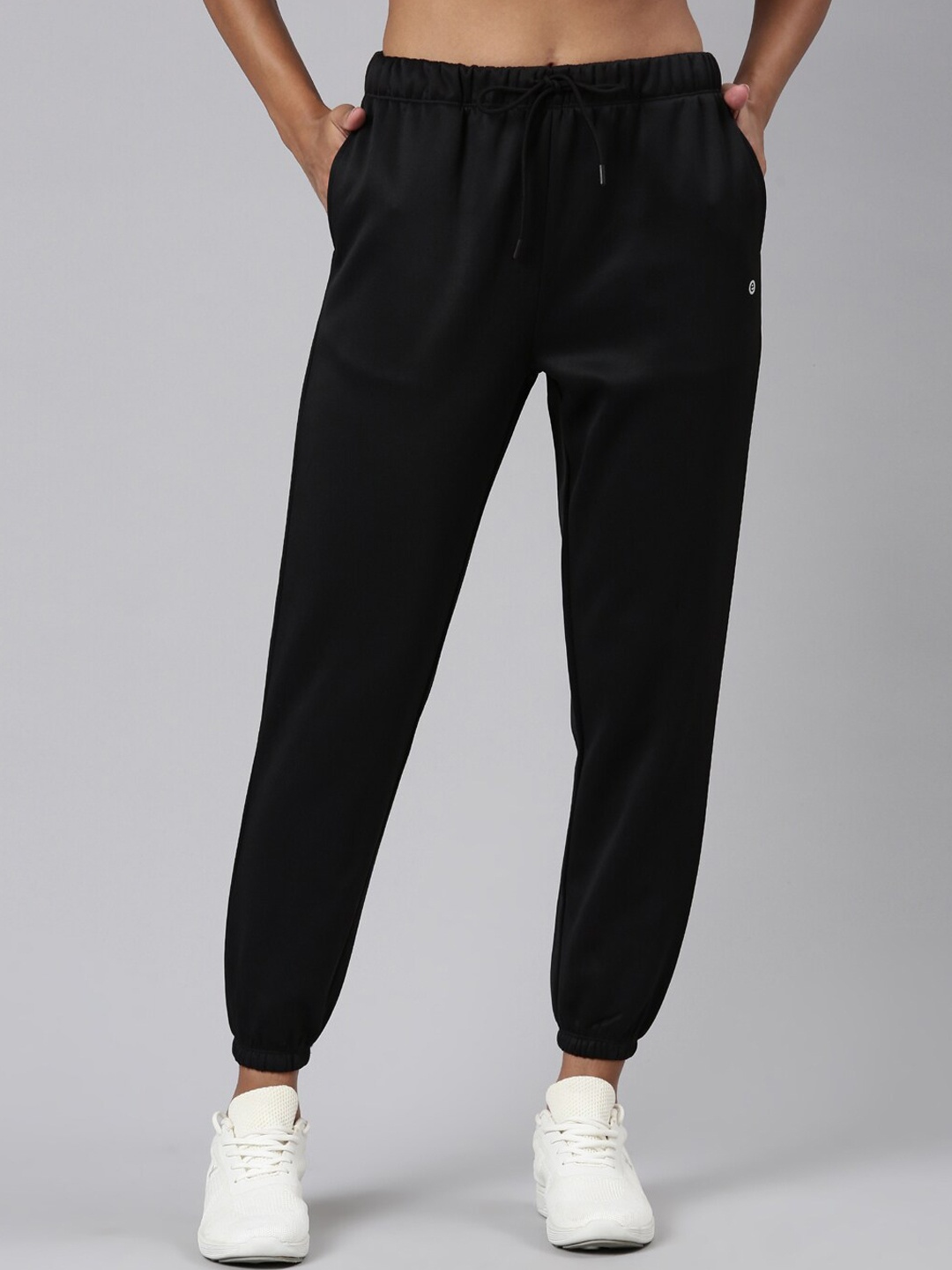 

Enamor Women Relaxed Fit Fleece Sports Joggers, Black