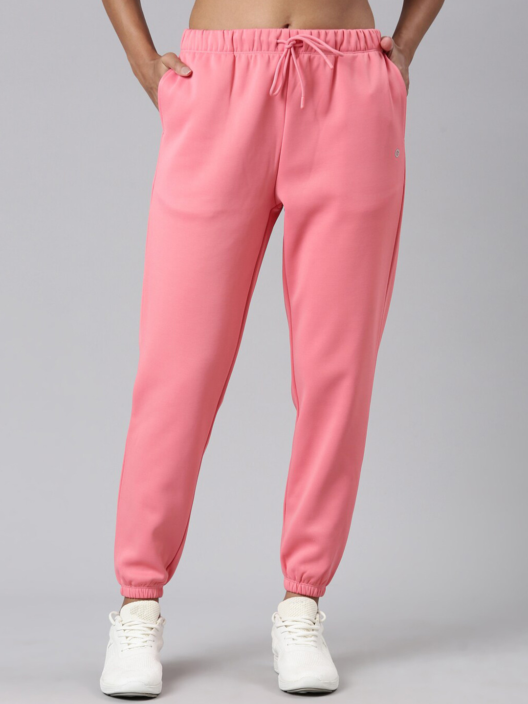 

Enamor Women Relaxed Fit High-Rise Sports Joggers, Pink