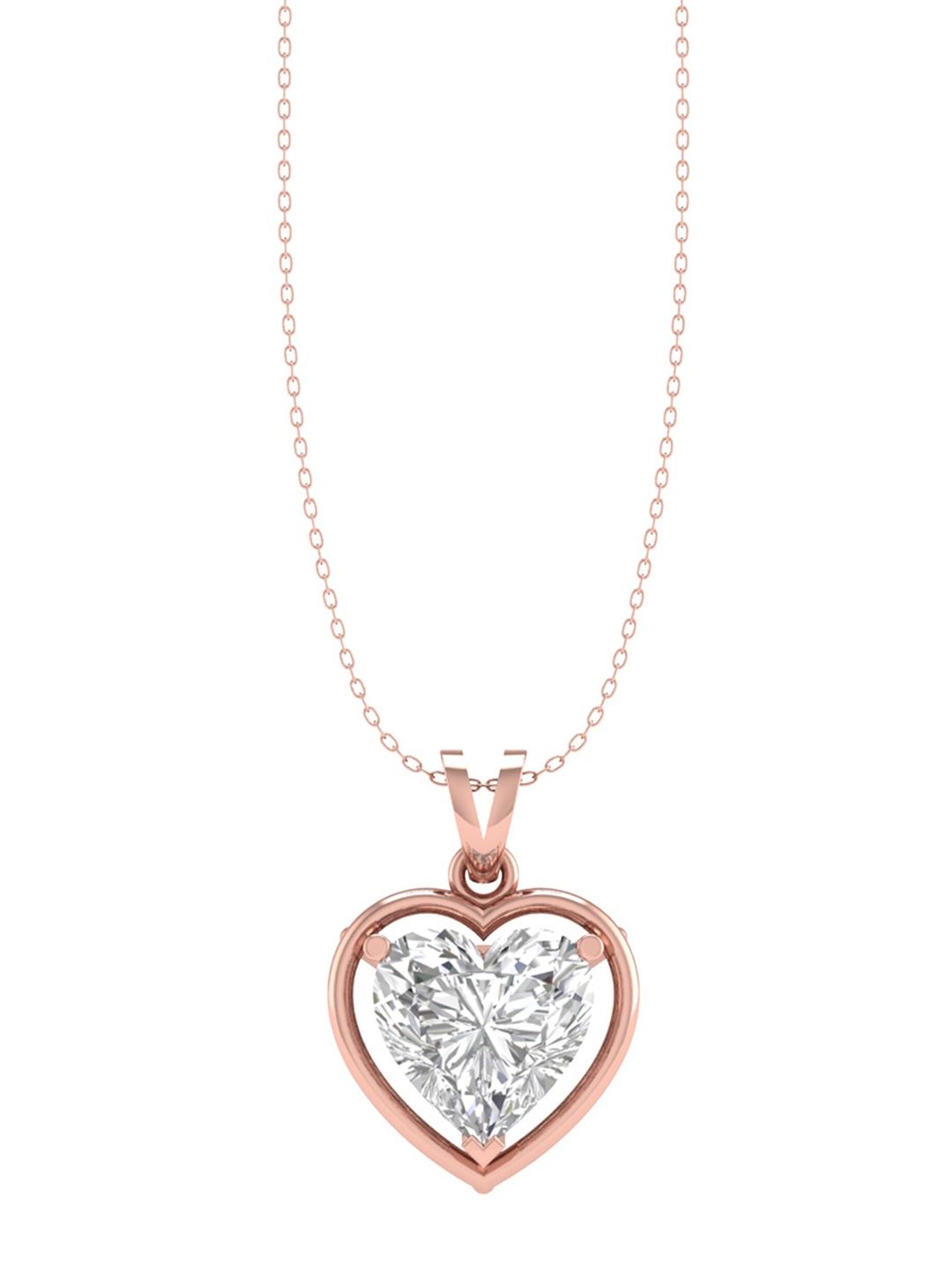

ORIONZ Rose Gold-Plated Cubic Zirconia-Studded Pendant With Chain